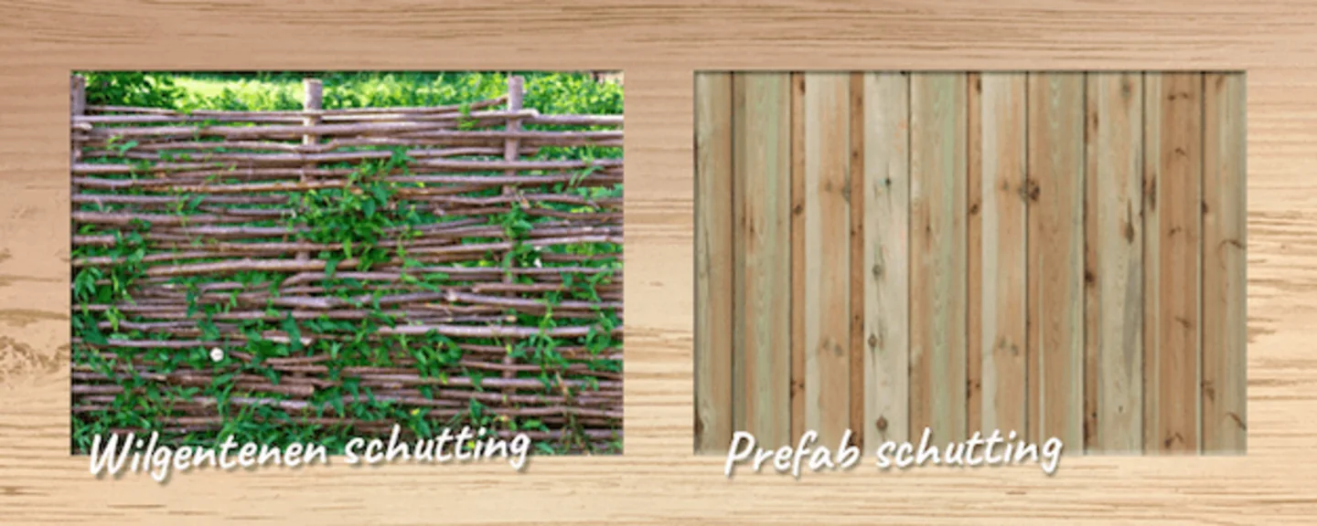 Schutting wilgentenen en prefab