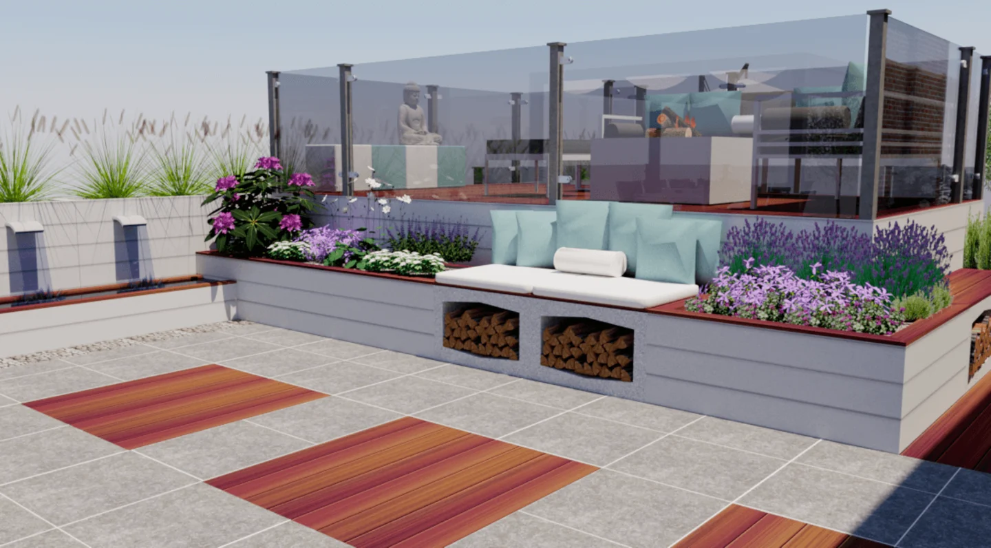 Tuinontwerp Onderhoudsarm Dakterras