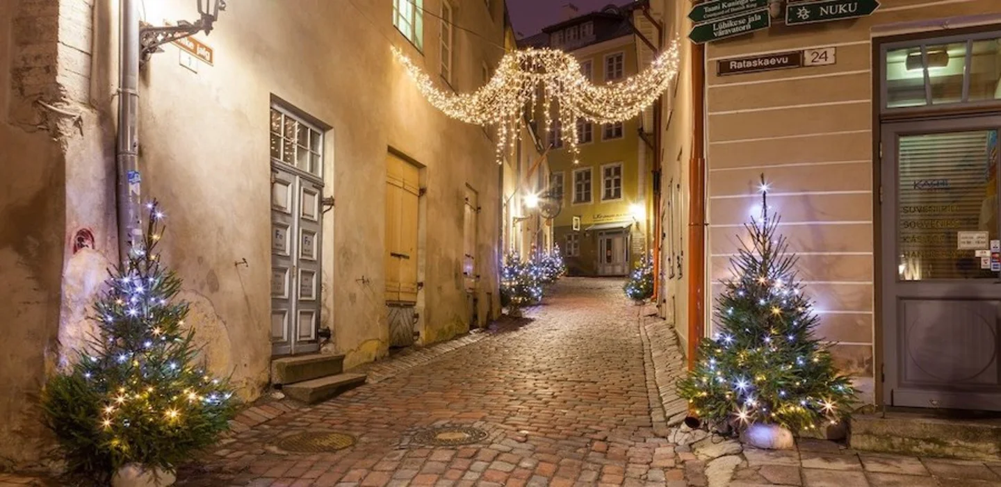 kerstversiering straat