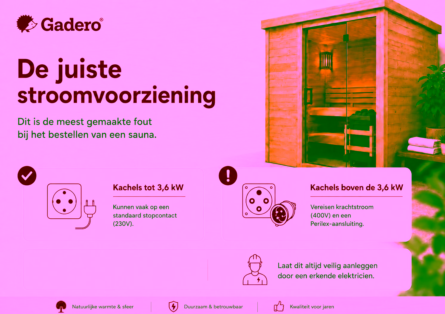 Sauna stroomvoorziening