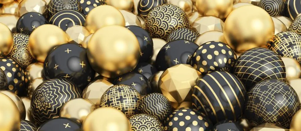 Kerstballen zwart goud