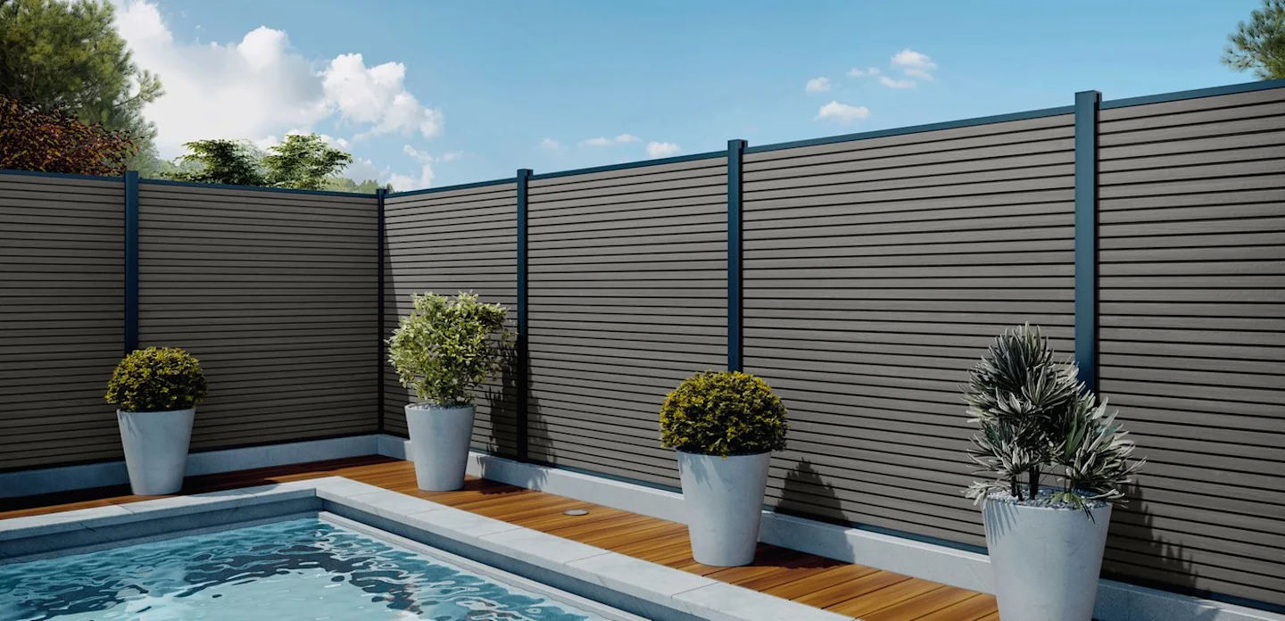 Composiet tuinschermset funfence darkgrey