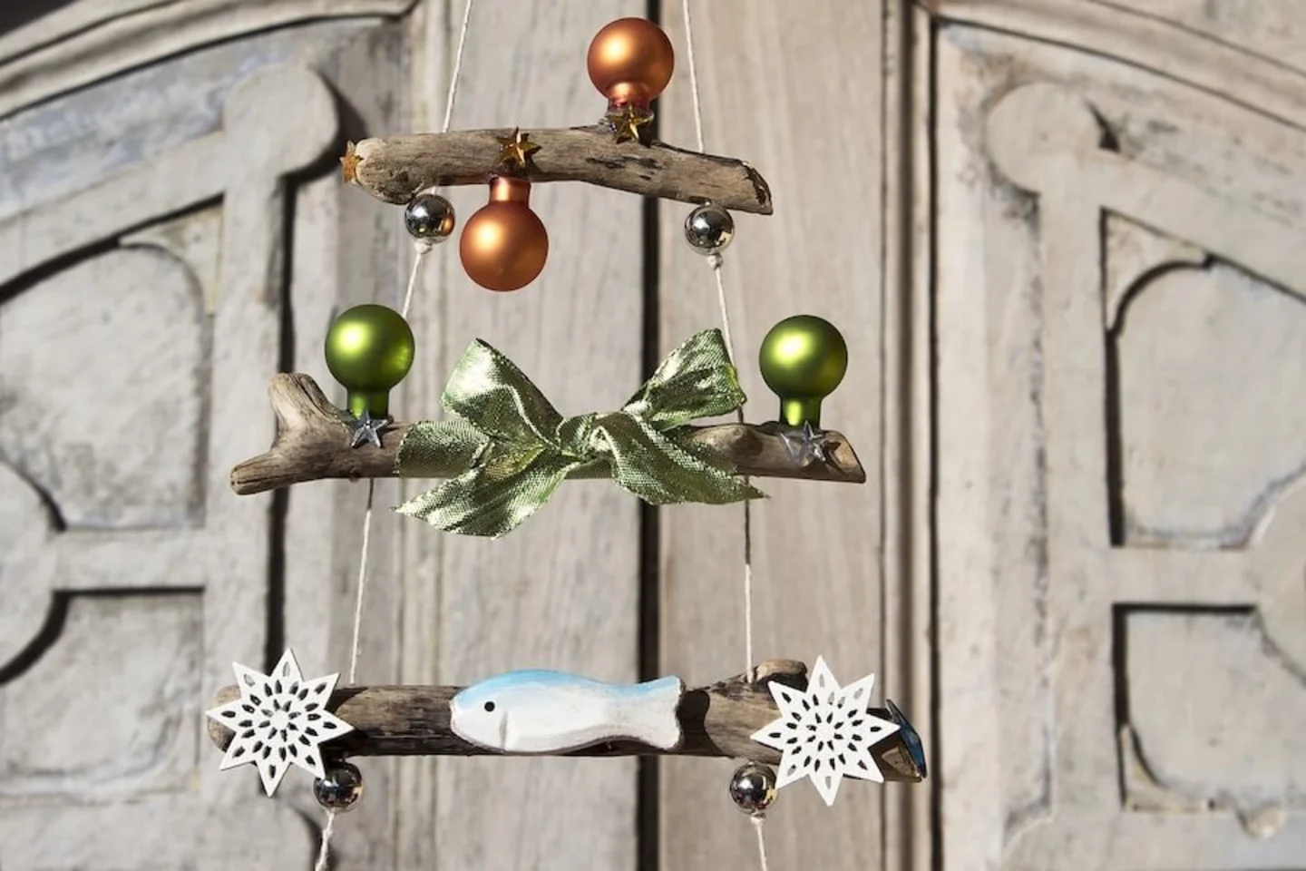 houten kerstboom van takken
