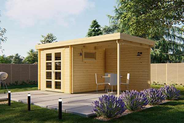 Tuinhuis met overkapping