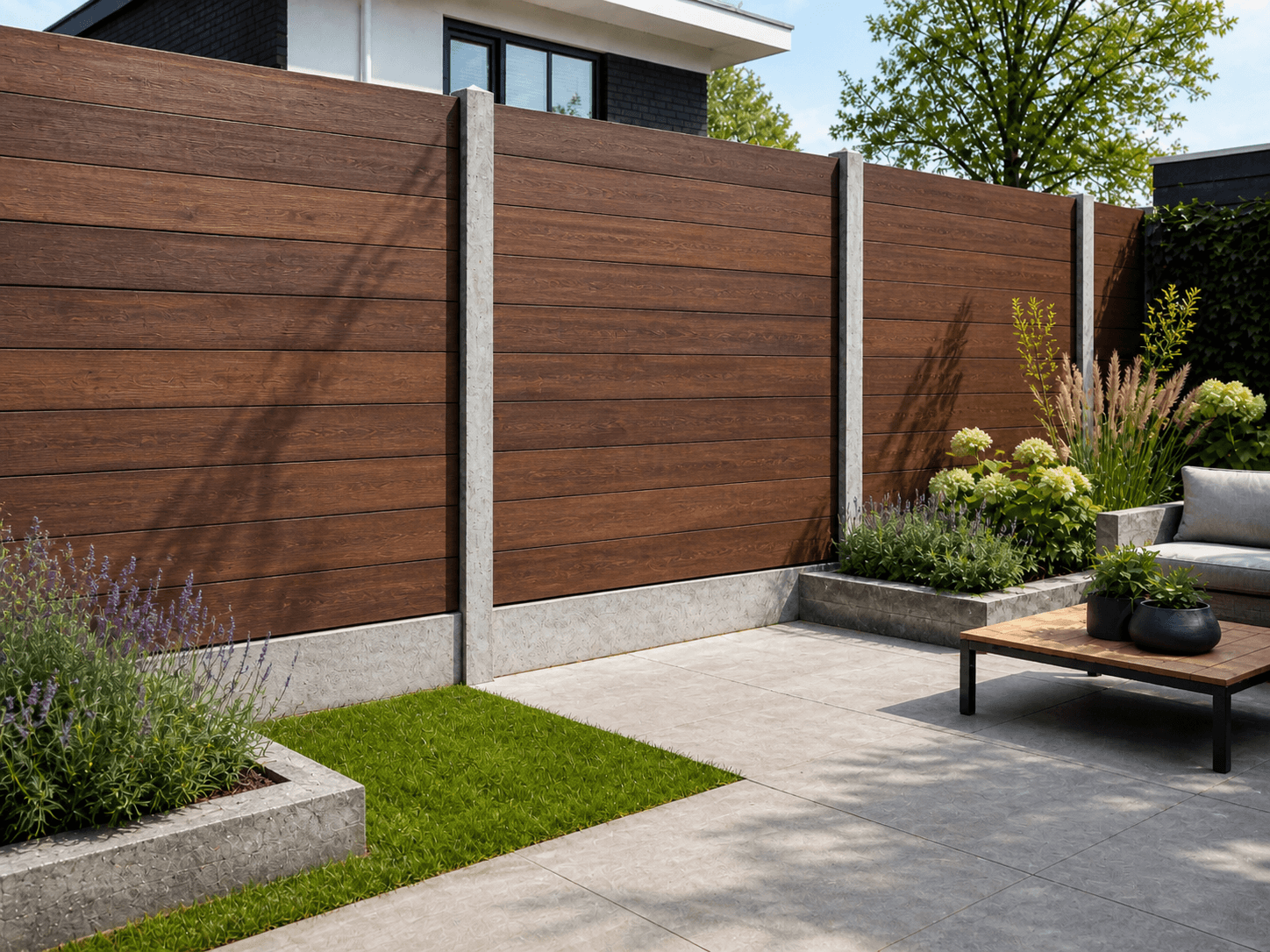 Beton-composiet schutting