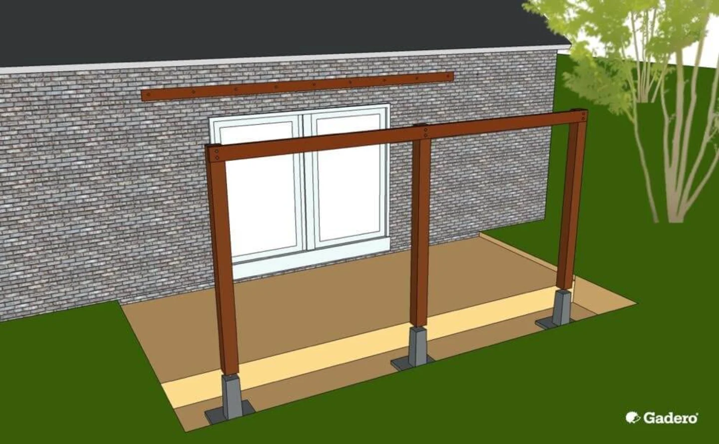 polycarbonaat platen met hout overkapping