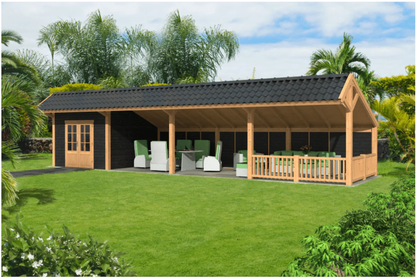 Kapschuur veranda tuinhuis XL