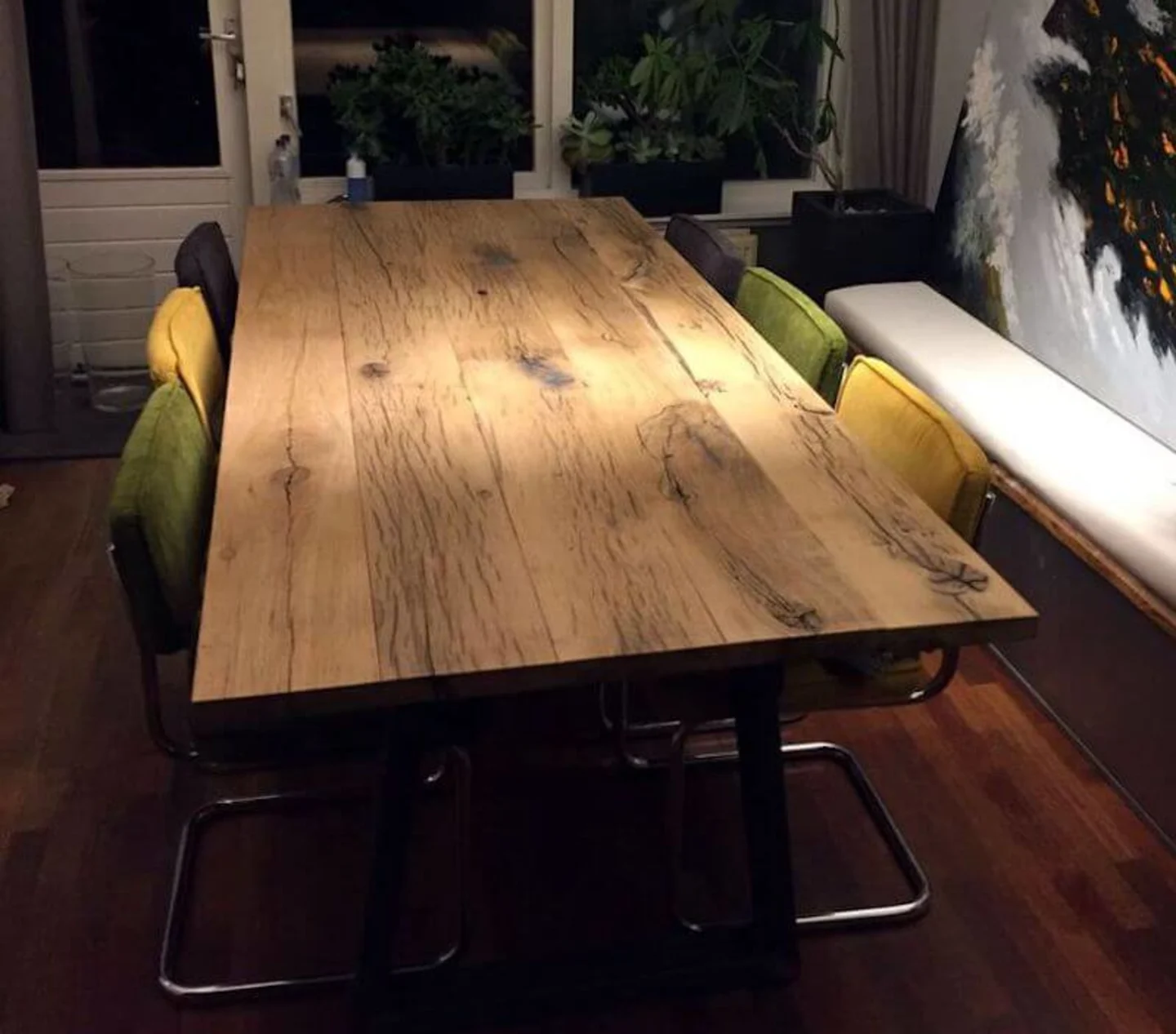Tafel eiken wagondelen