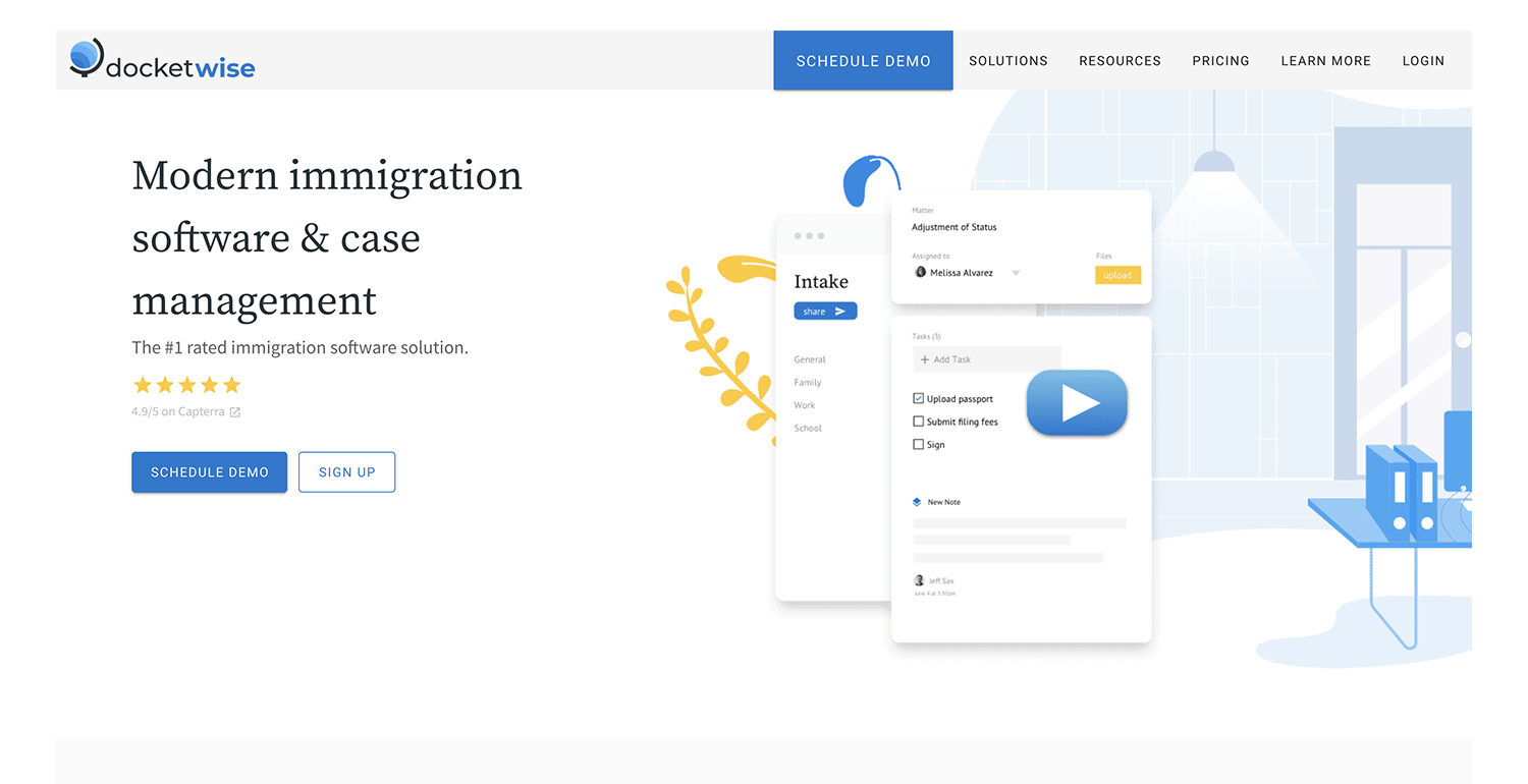 Docketwise's immigration case management website