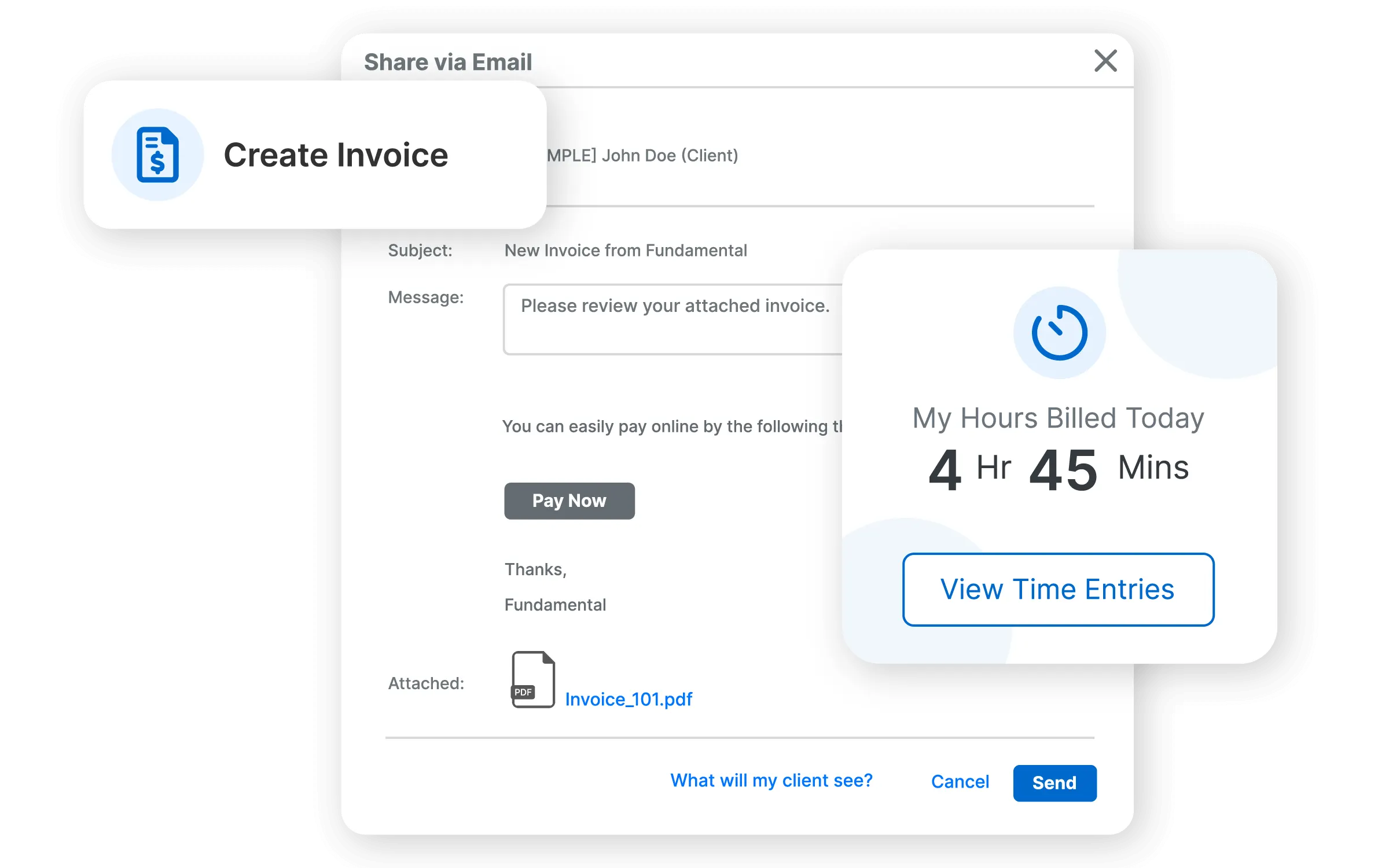 Create and send invoices with legal billing software