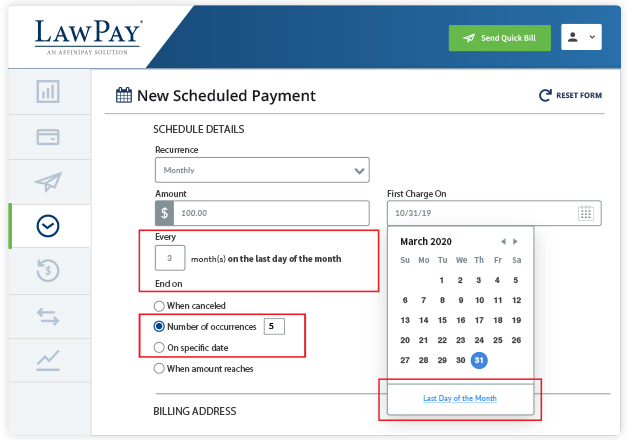 LawPay Scheduled Payments Feature