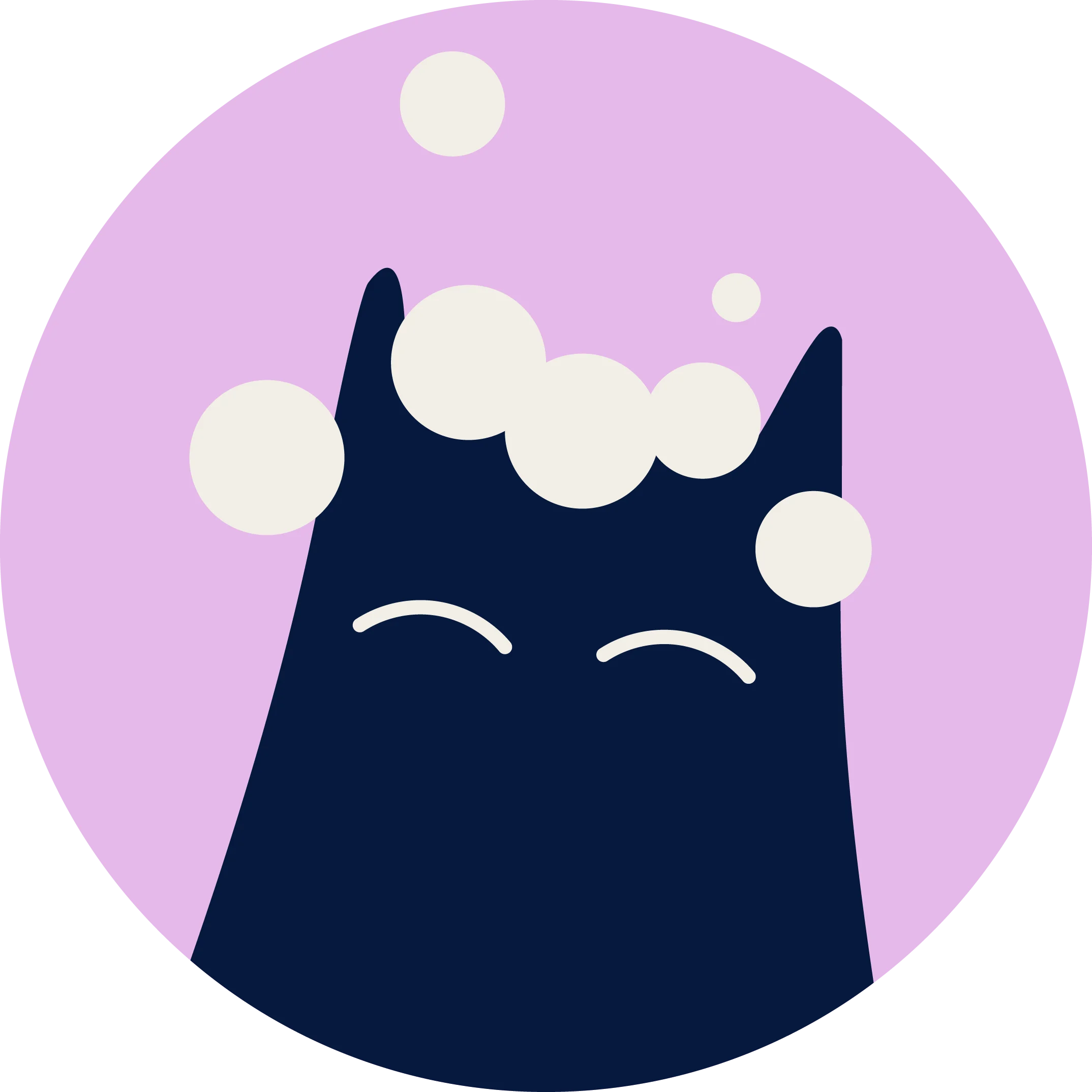 Sleepover illustration - cat with soap bubbles