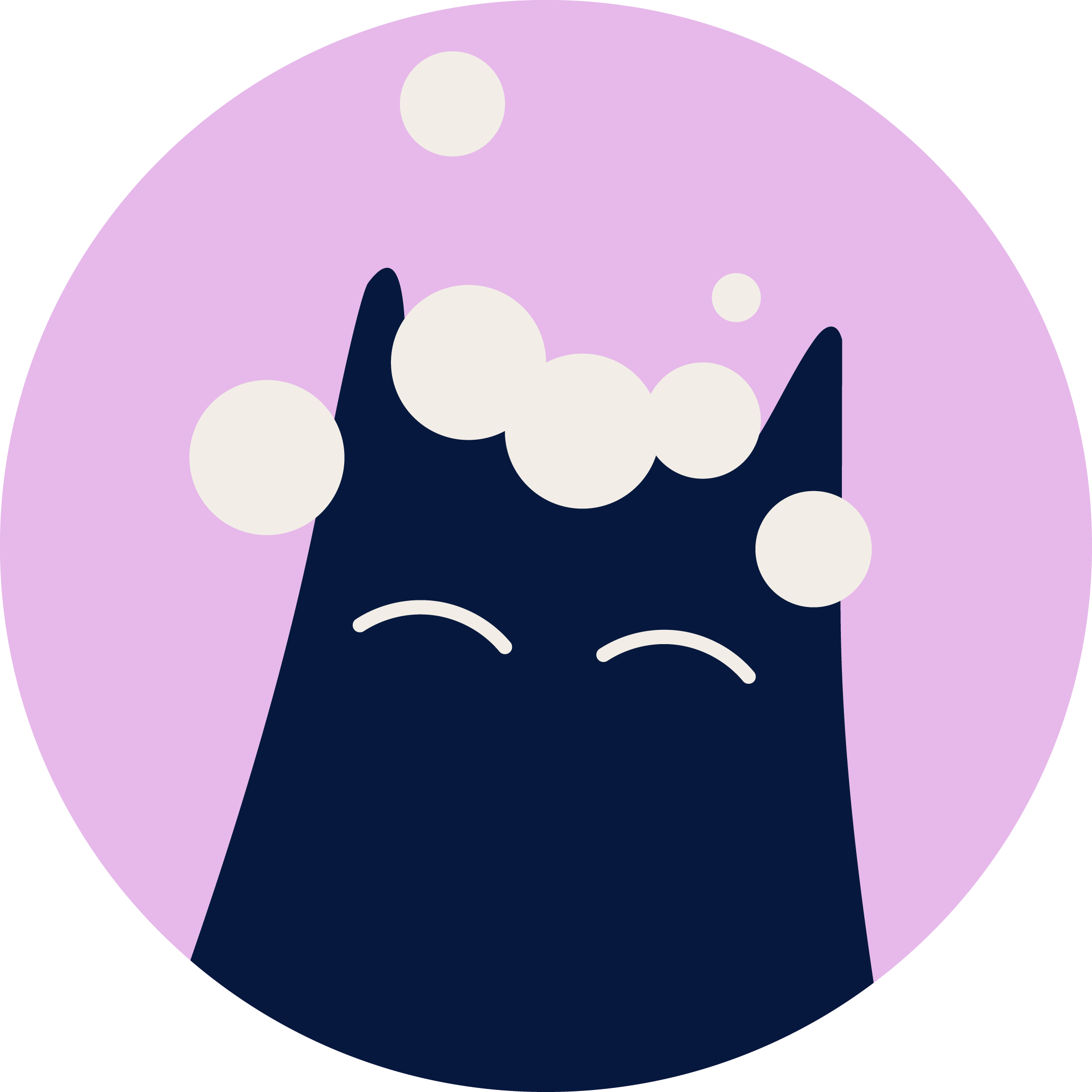 Sleepover illustration - cat with soap bubbles