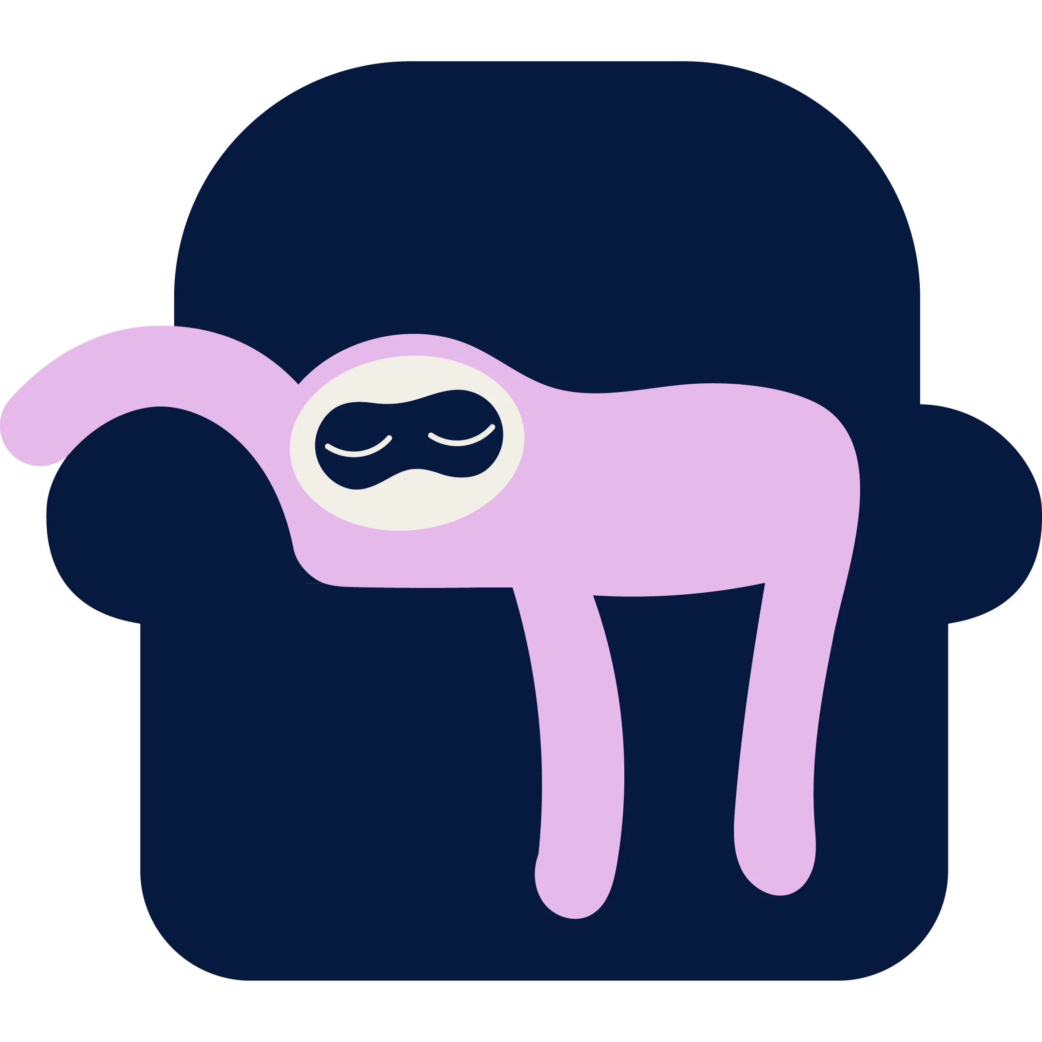 Sleepover illustration - sloth on sofa