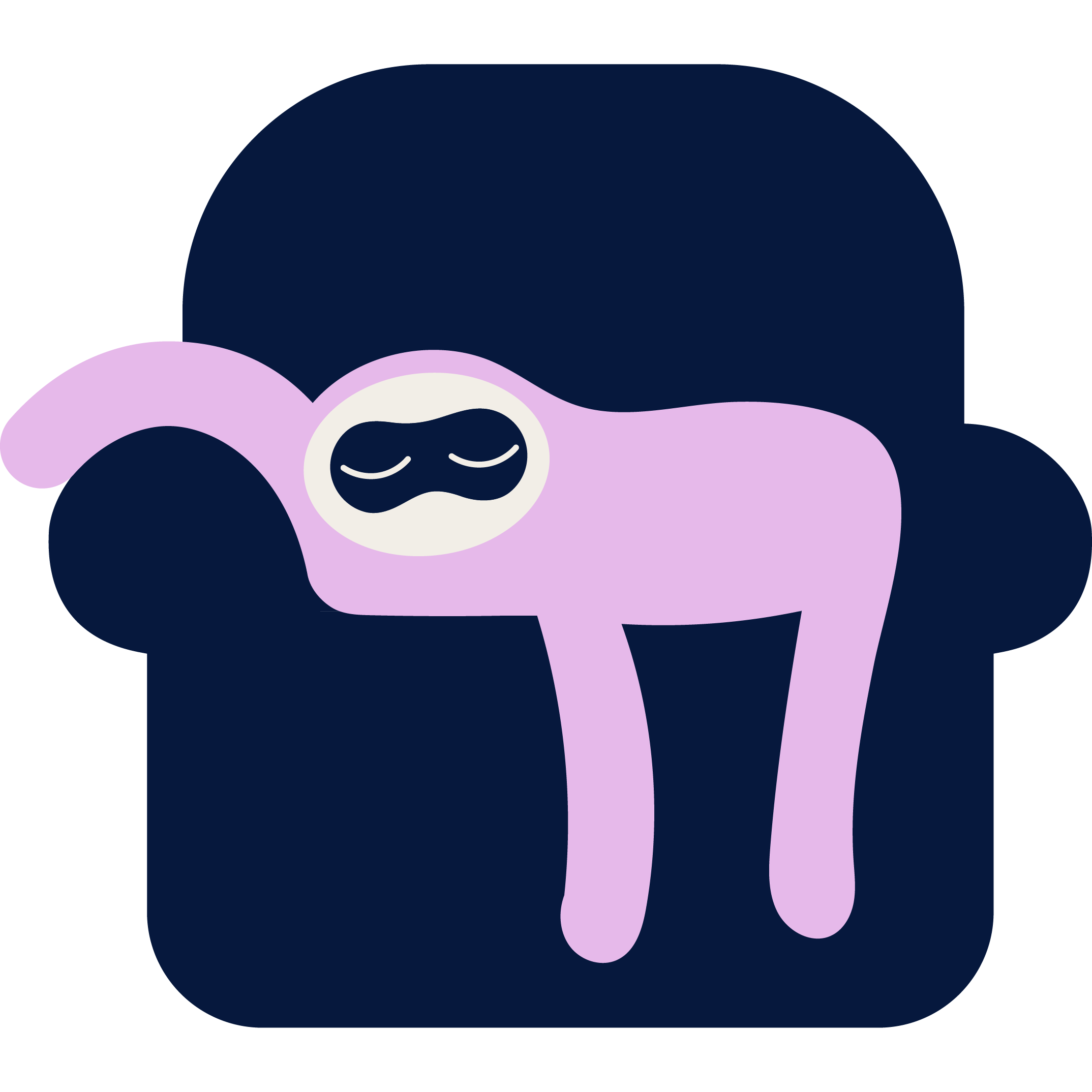 Sleepover illustration - sloth on sofa