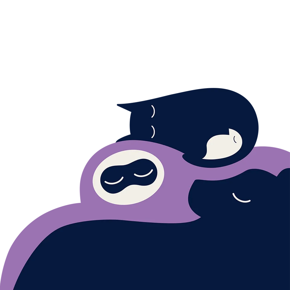 Sleepover illustration - bear, sloth and cat sleeping