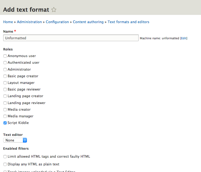Add Text Format