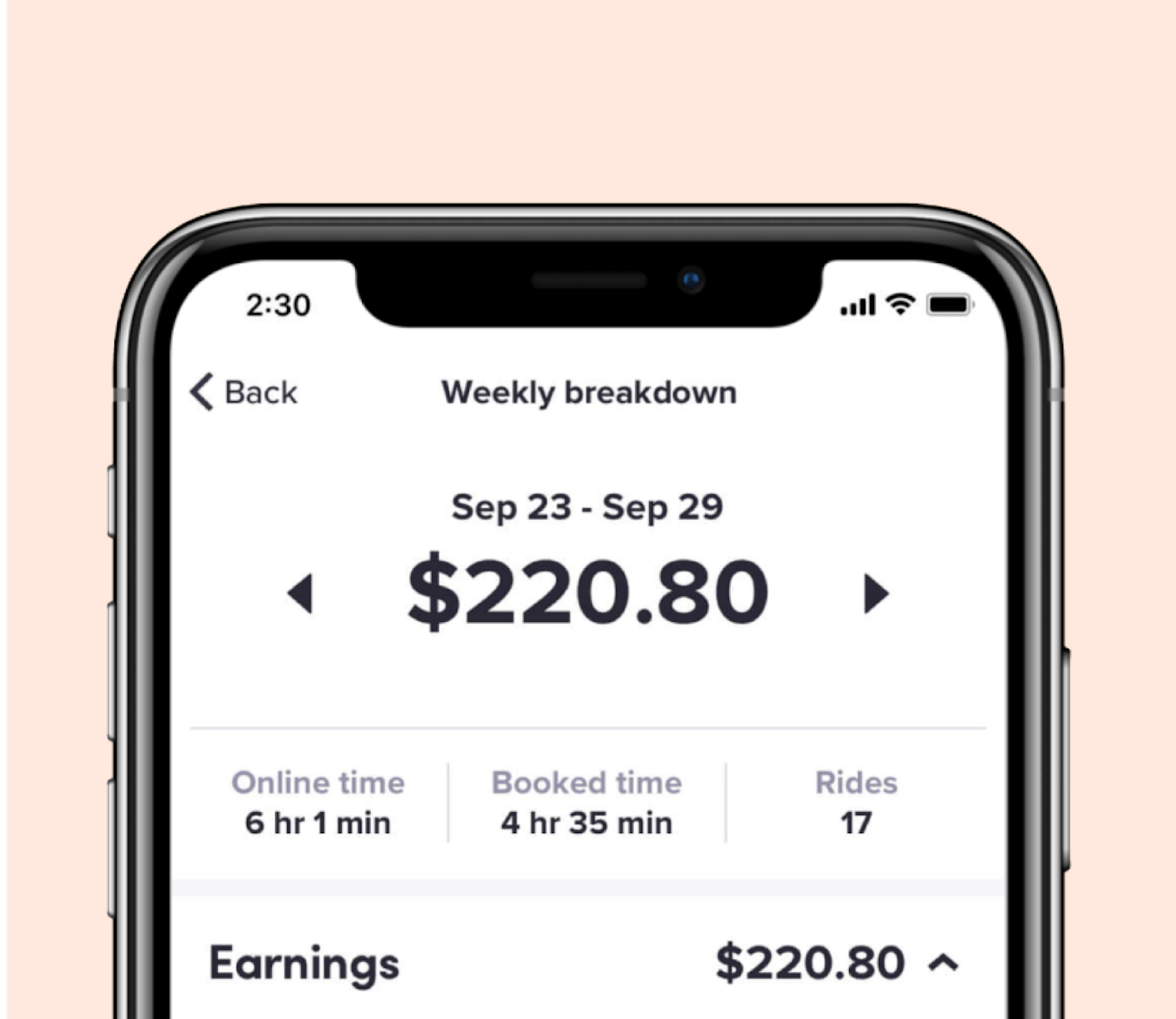 Your earnings breakdown