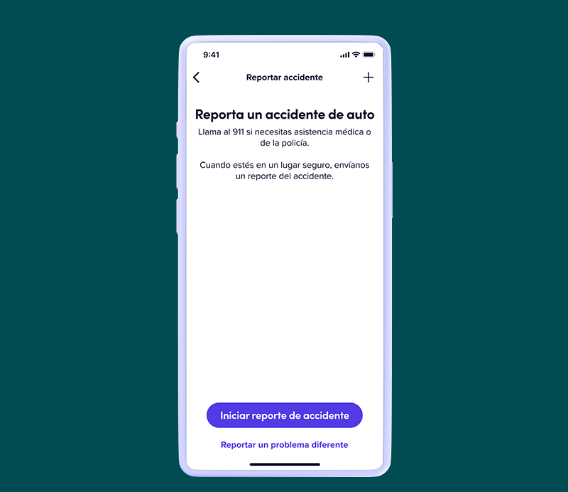 screenshot of how to report your accident on the Lyft app