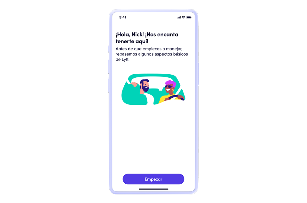 Get Approved To Be A Driver product screen on the Lyft app