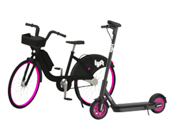 Lyft Bikes and Lyft Scooters illustration