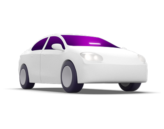 Lyft illustration of a white car. 