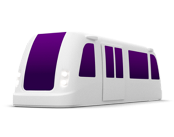 An illustration of a subway train because transit is now included in the Lyft app.