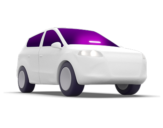 Lyft illustration of a white SUV with an amp in the windshield signifying the Lyft XL mode type. 