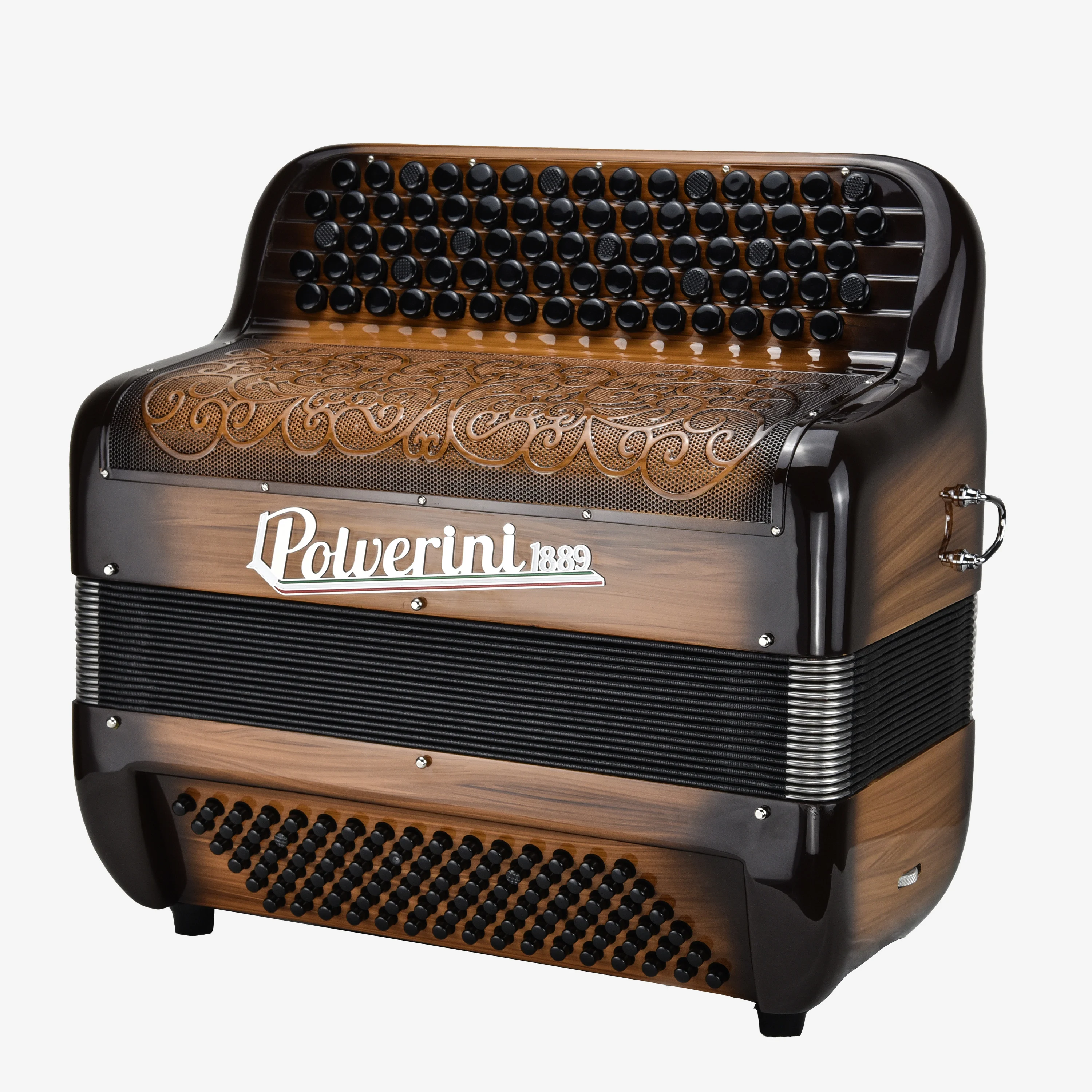 B96M button accordion chocolate french