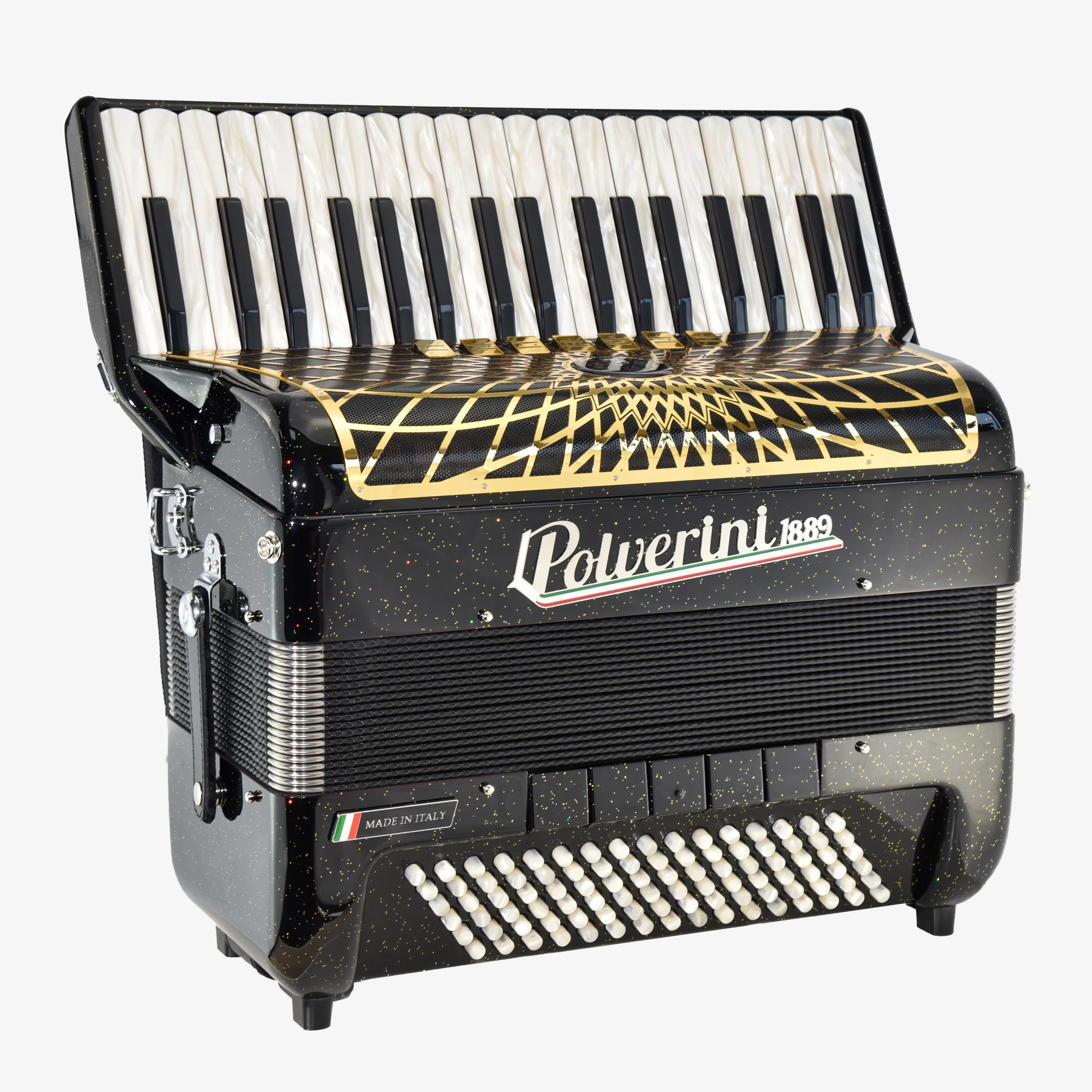 Mini 96S accordion black - angled view