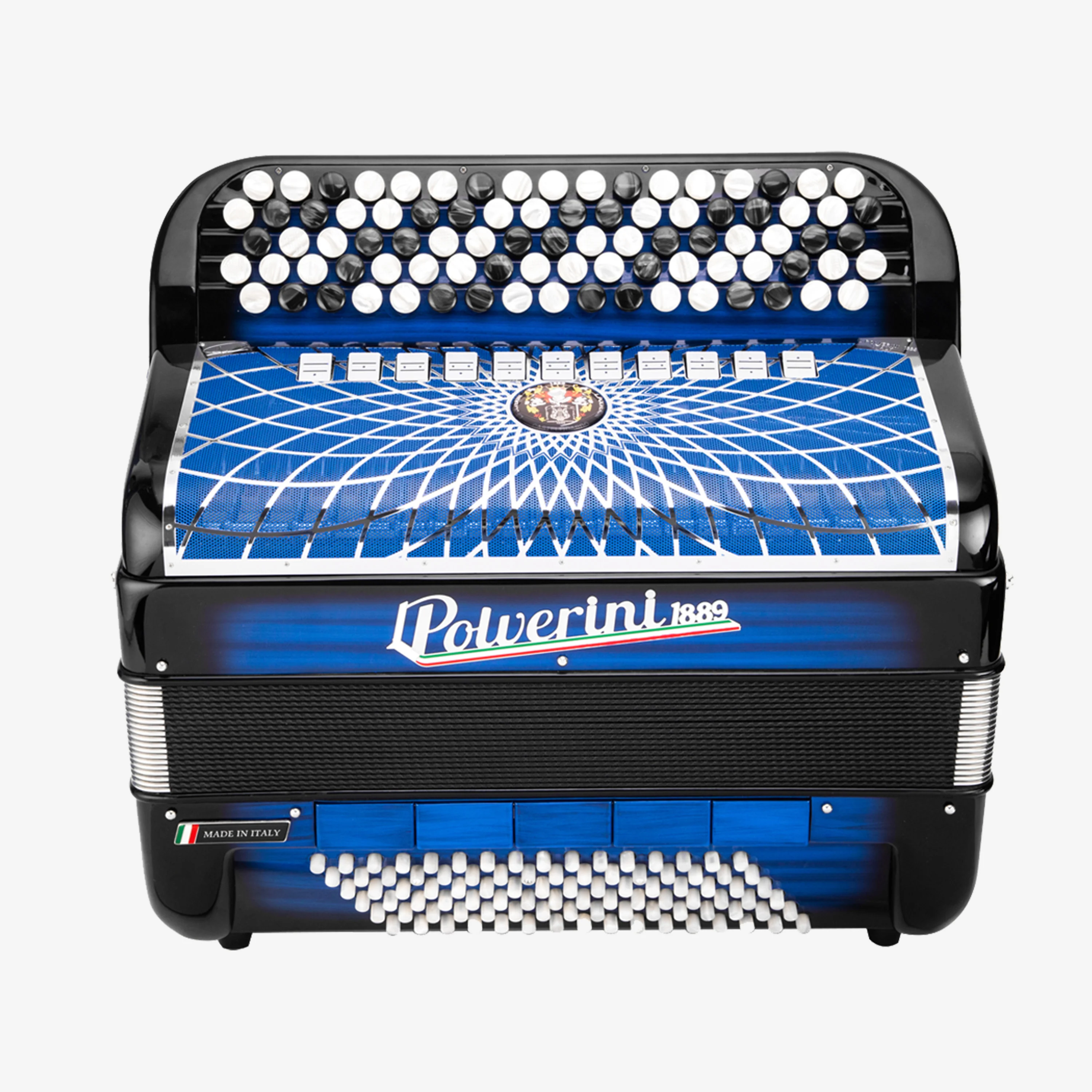 B120 button accordion blue