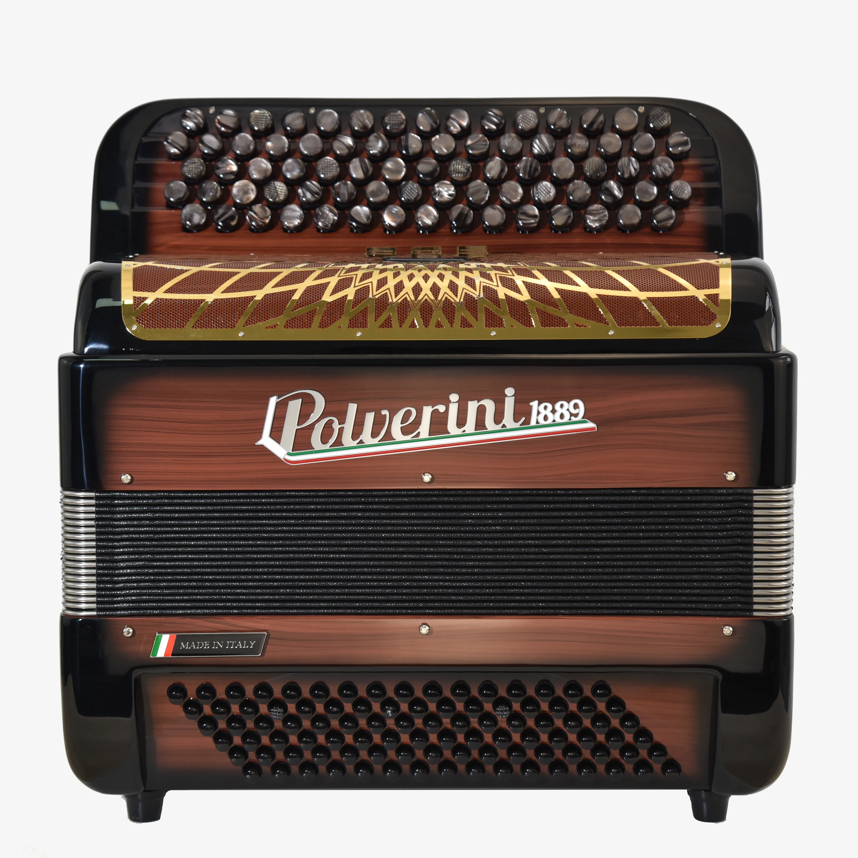 B96M Button Accordion Chocolate