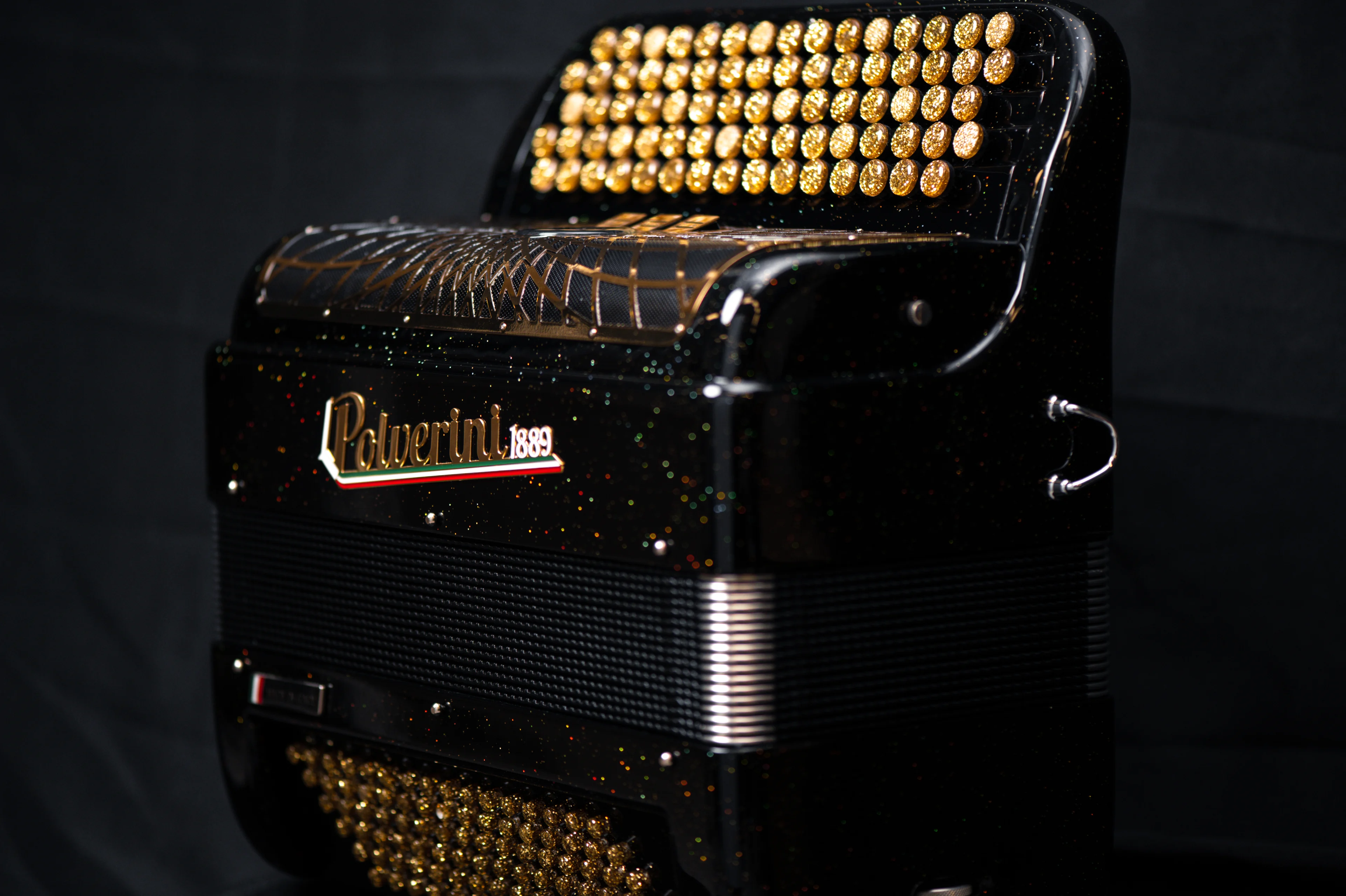 Detailed shot of chromatic accordion