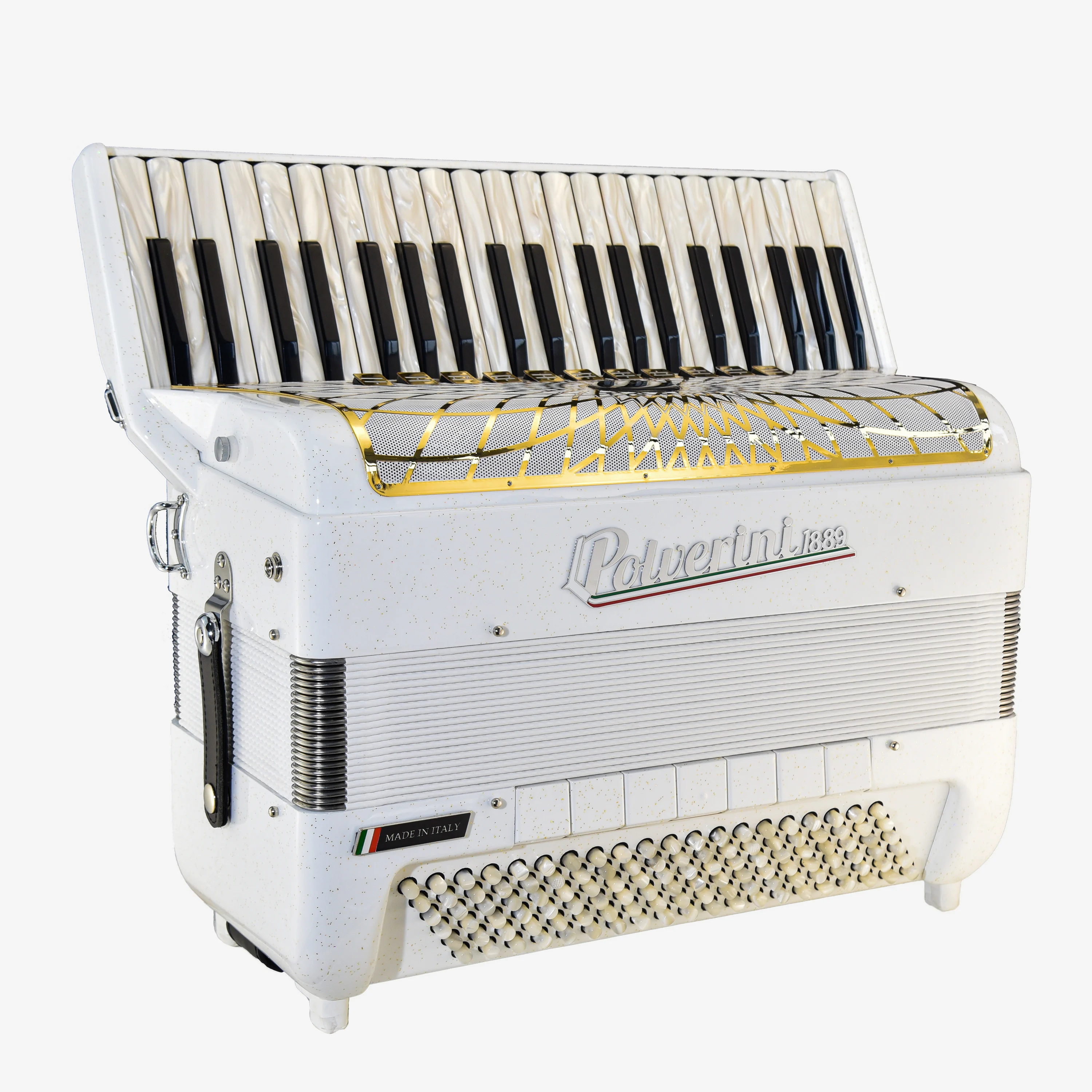 Mini 120S accordion ivory - angled view