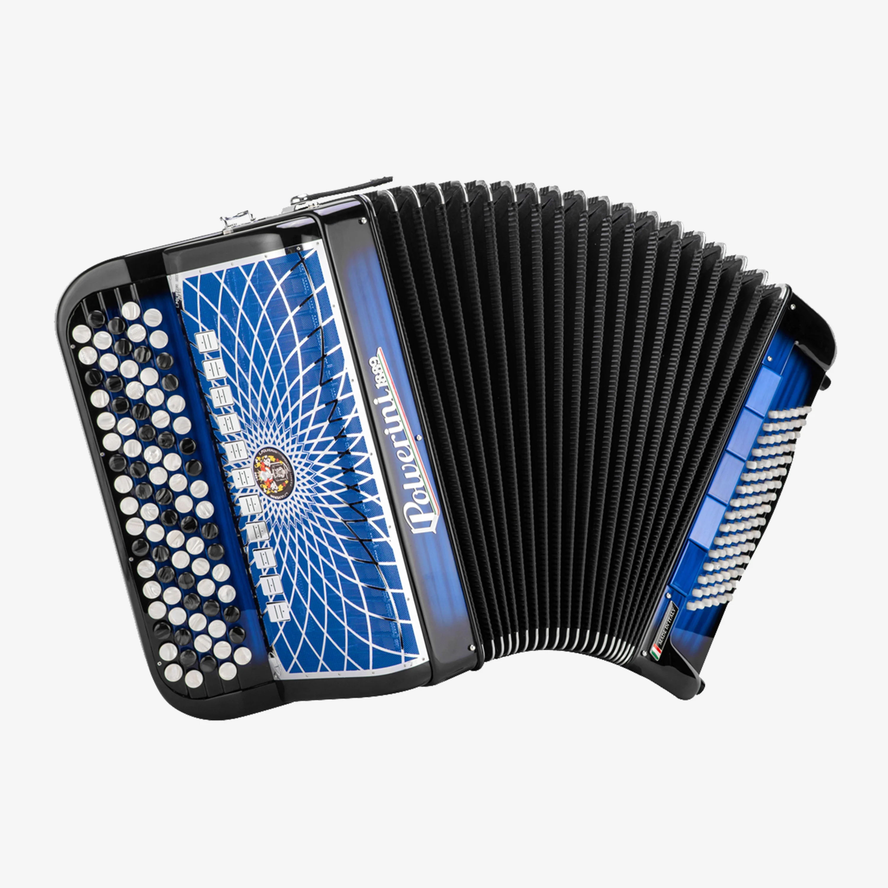 B120 button accordion blue