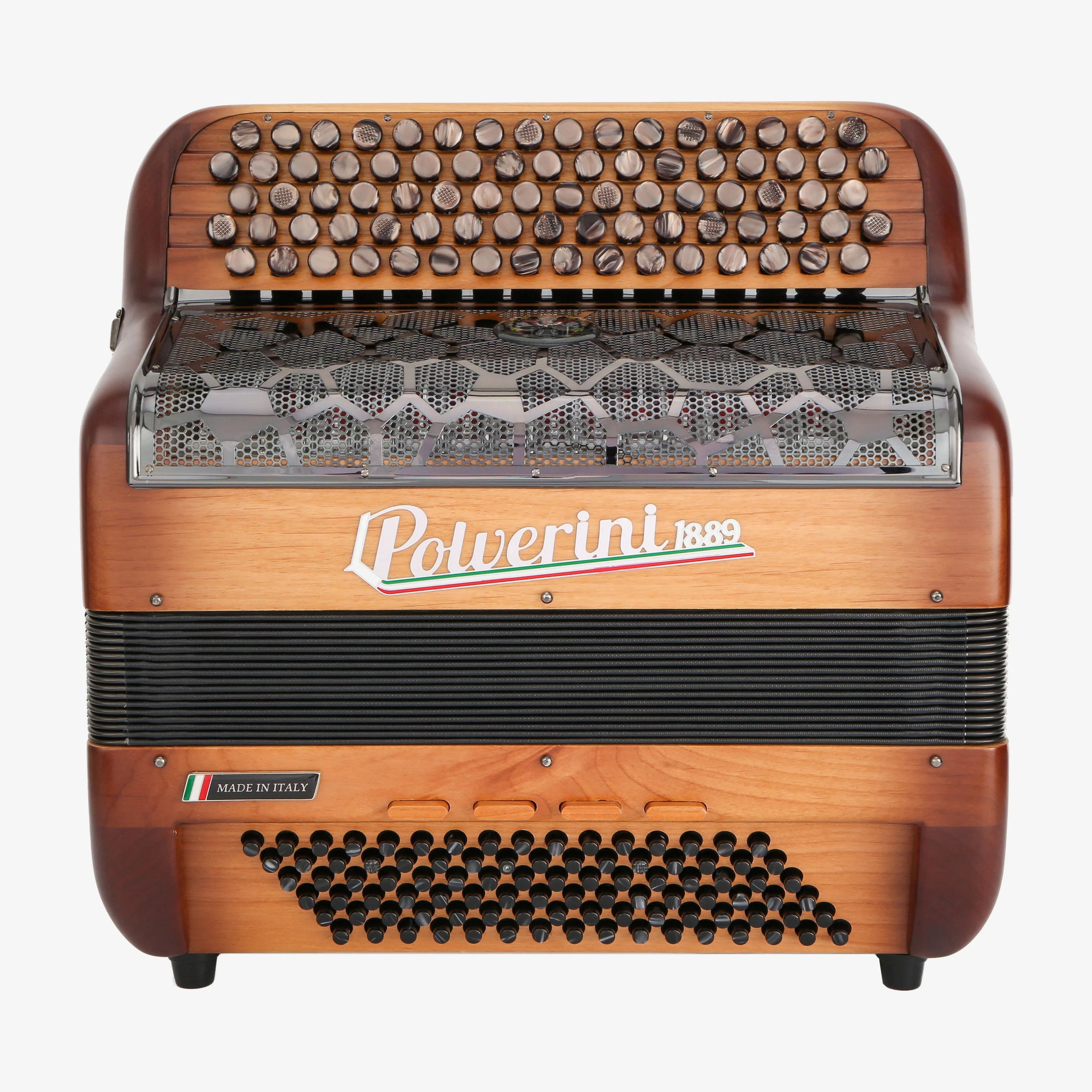 B96III button accordion wood