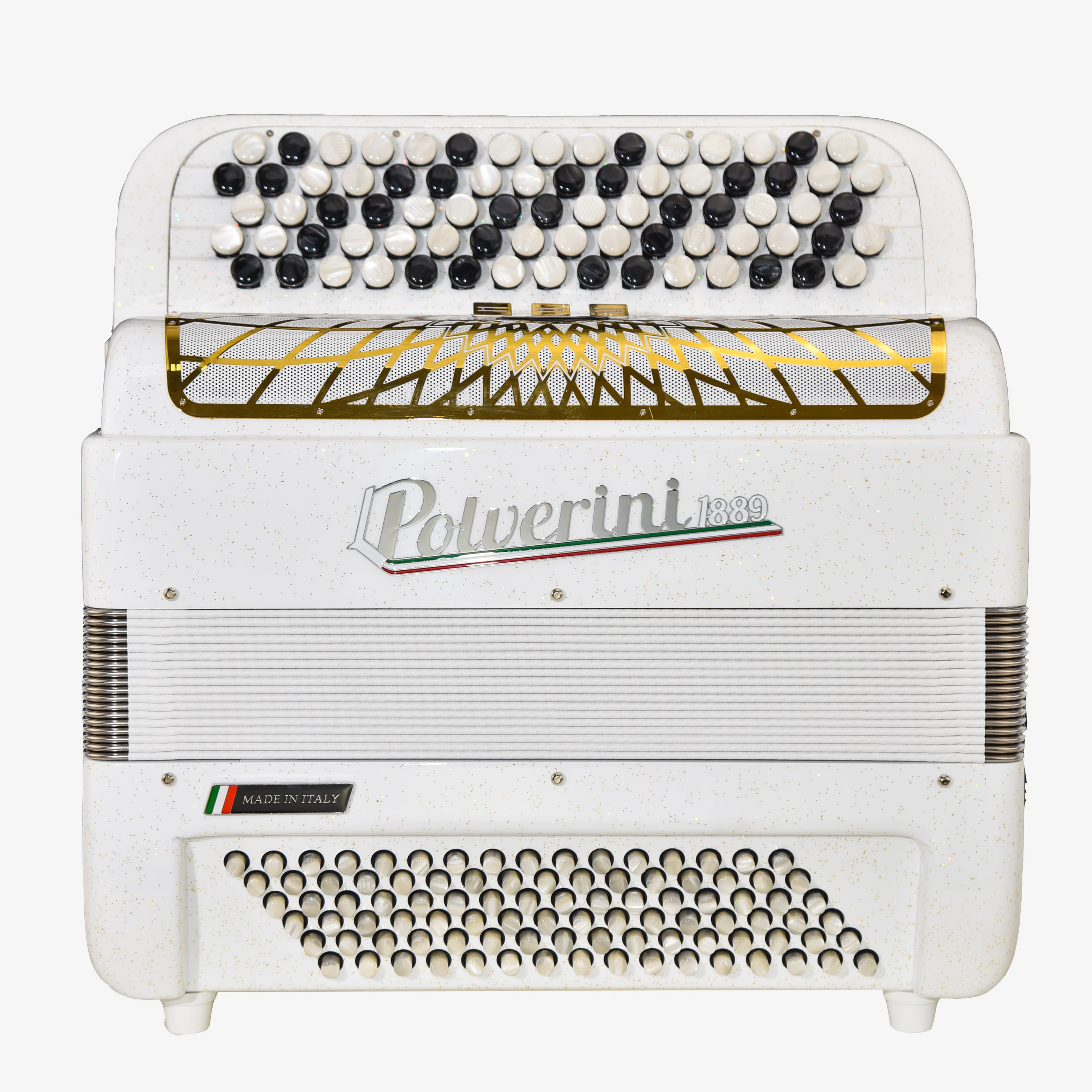 B96M Button Accordion White