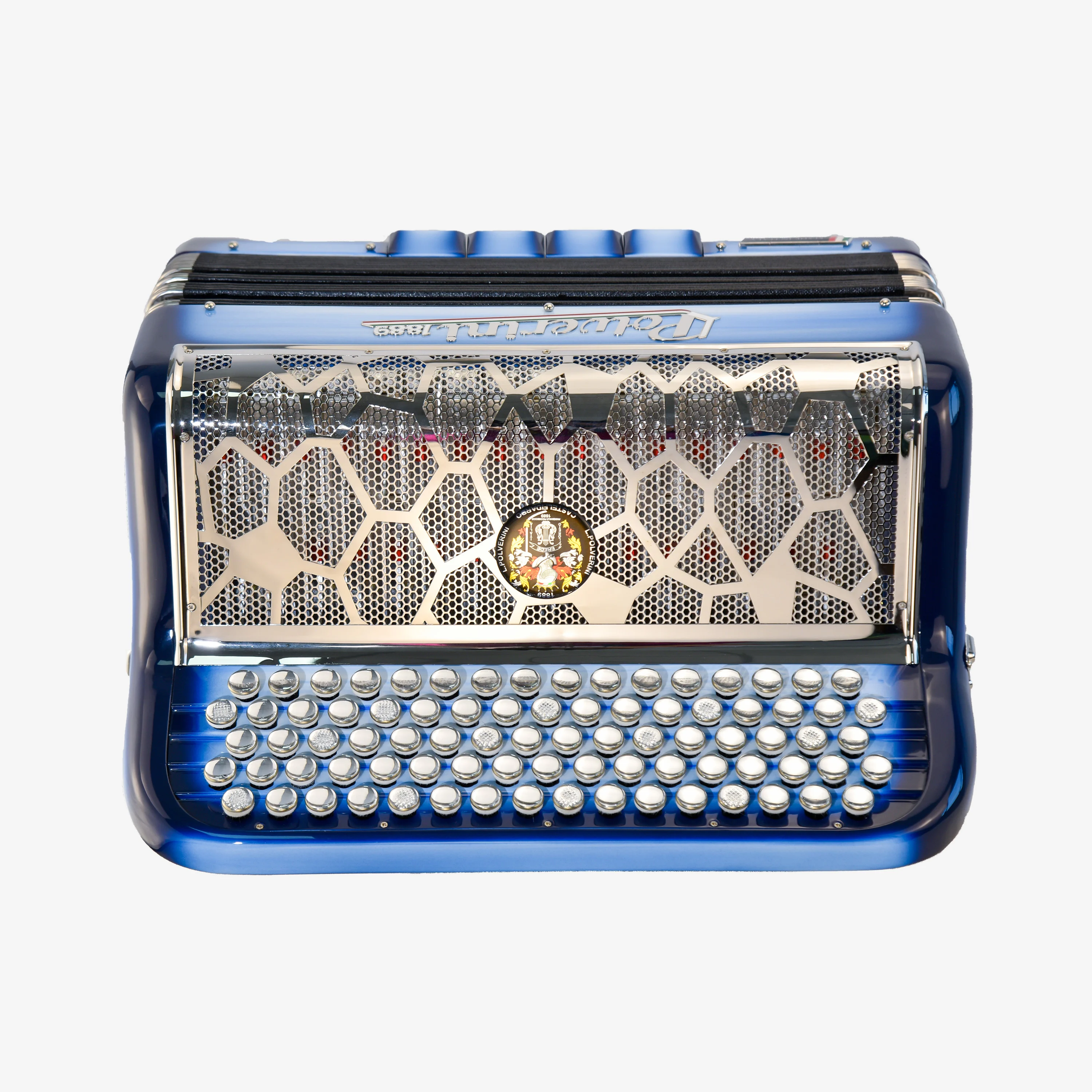 B96 III accordion blue - key view