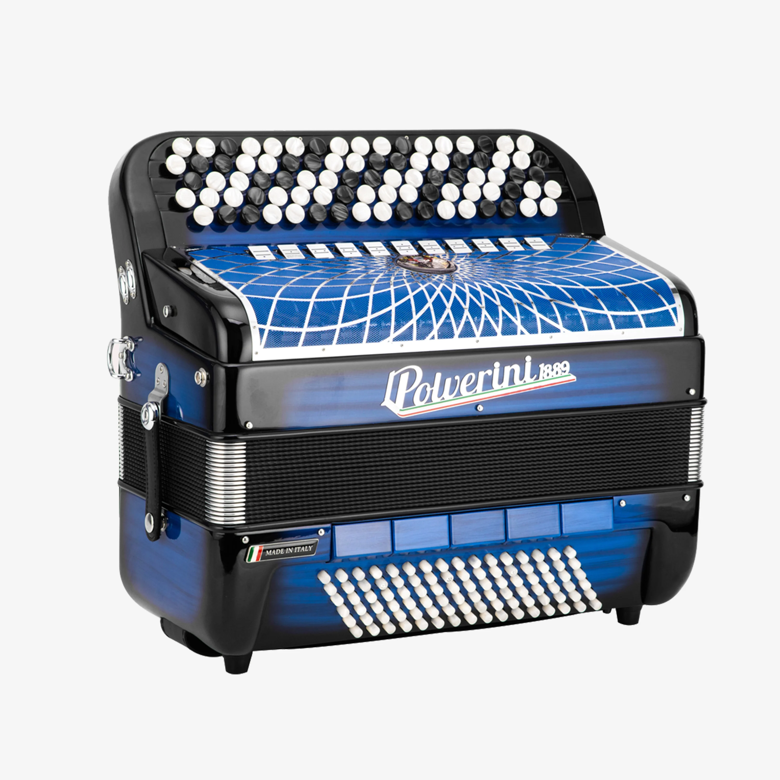 B120 button accordion blue