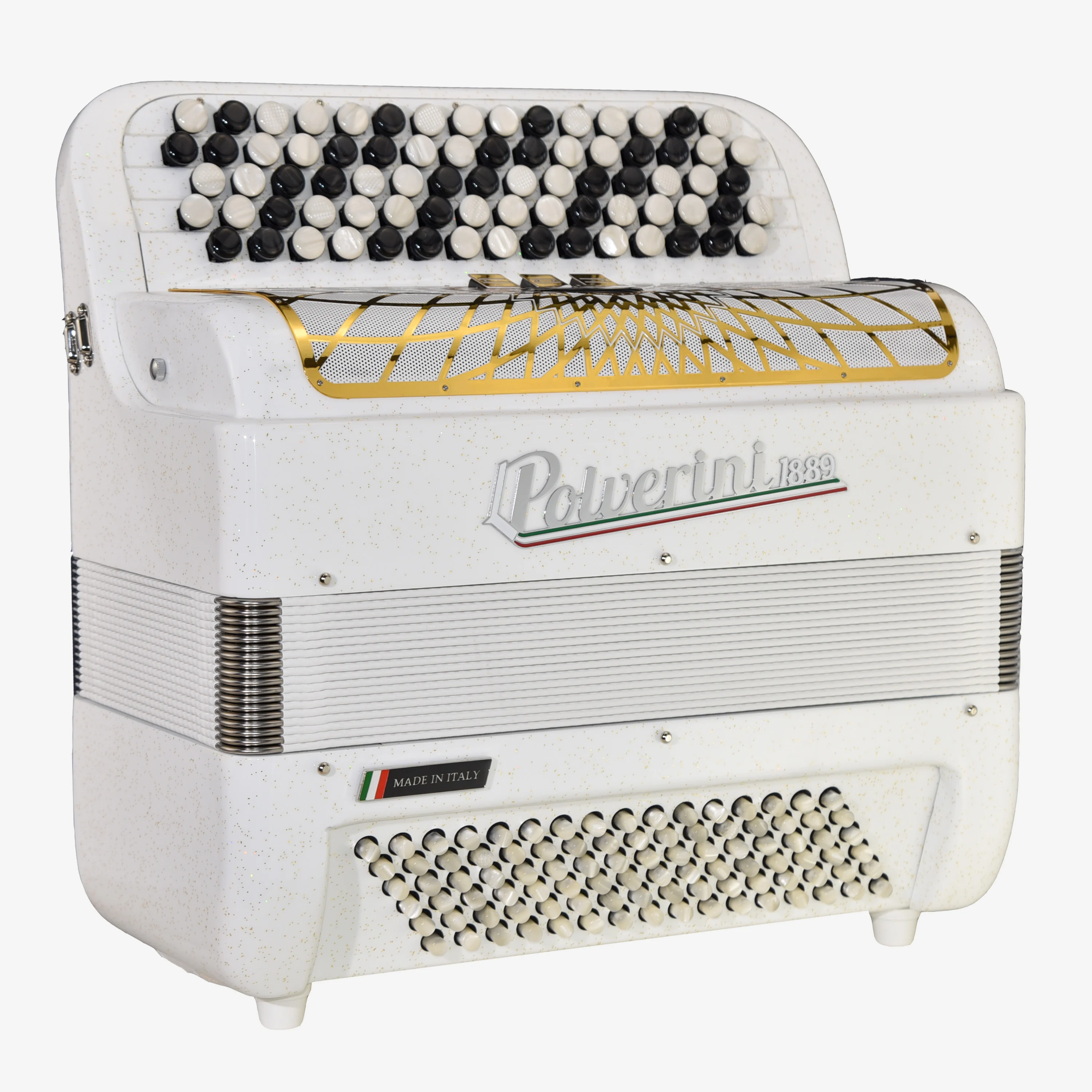 B96M Button Accordion White