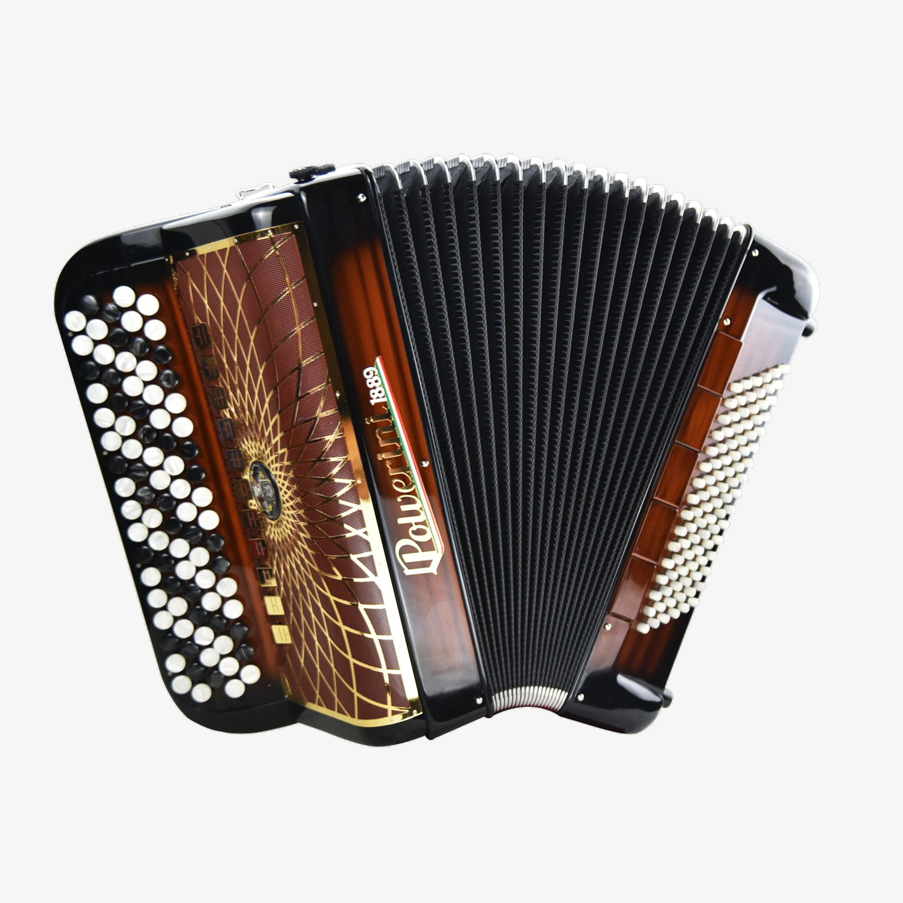 B120 button accordion chocolate