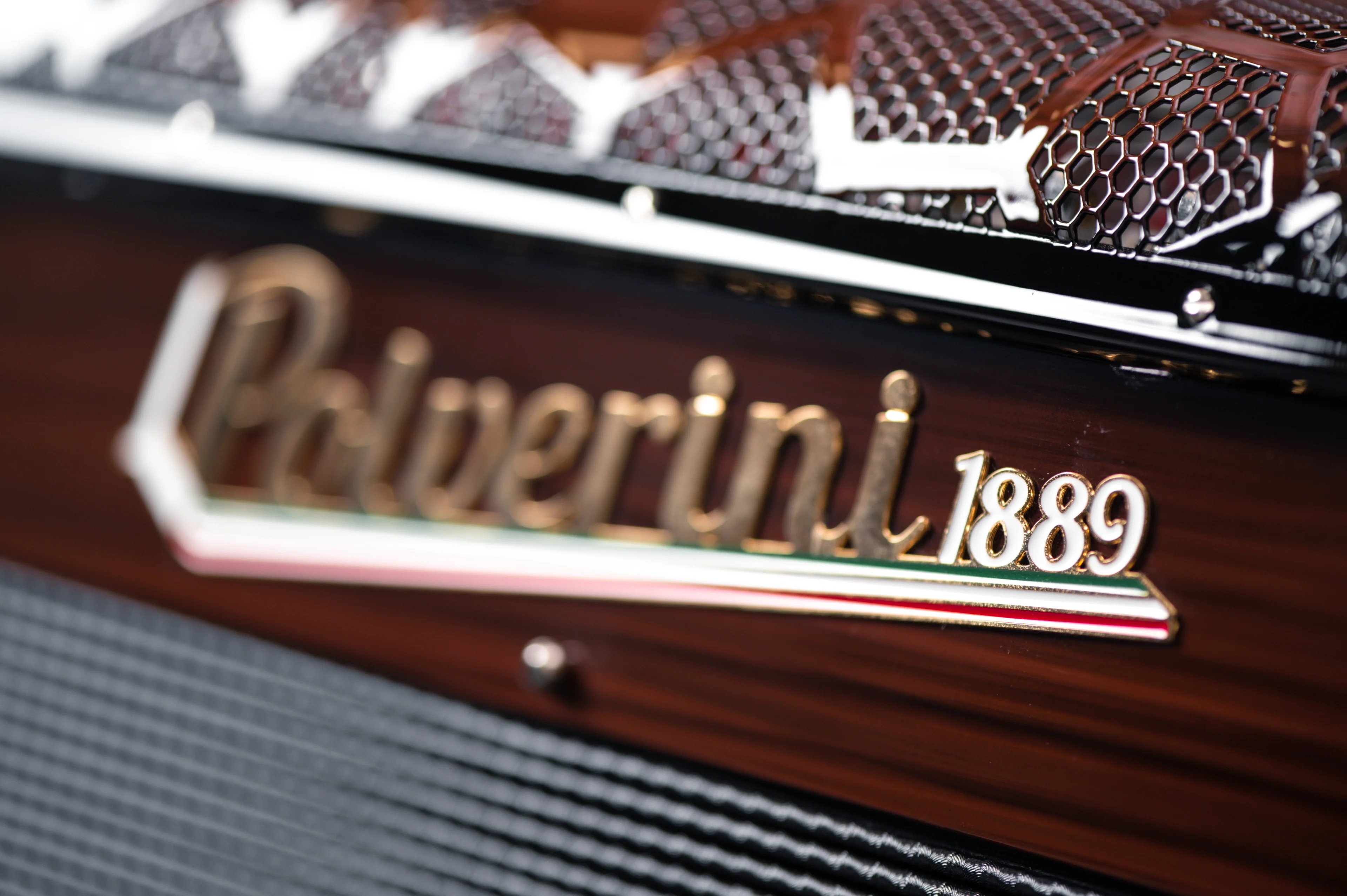 Polverini logo on accordion