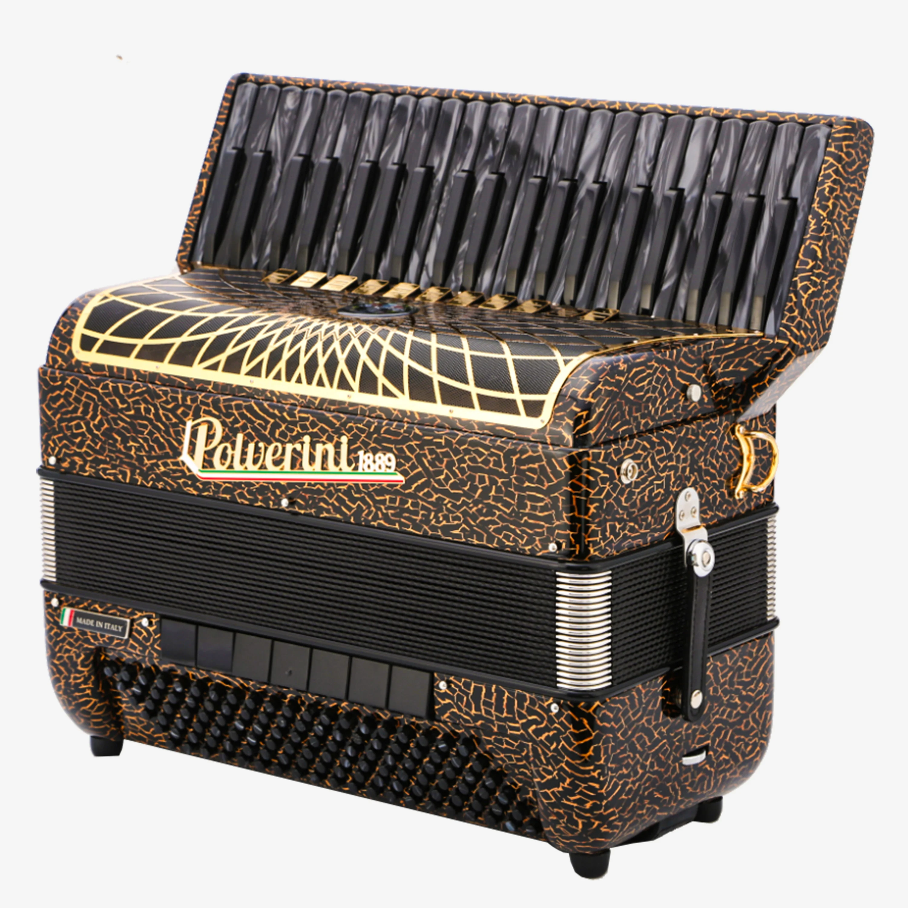 Mini120S Piano Accordion Leopard Black Keys