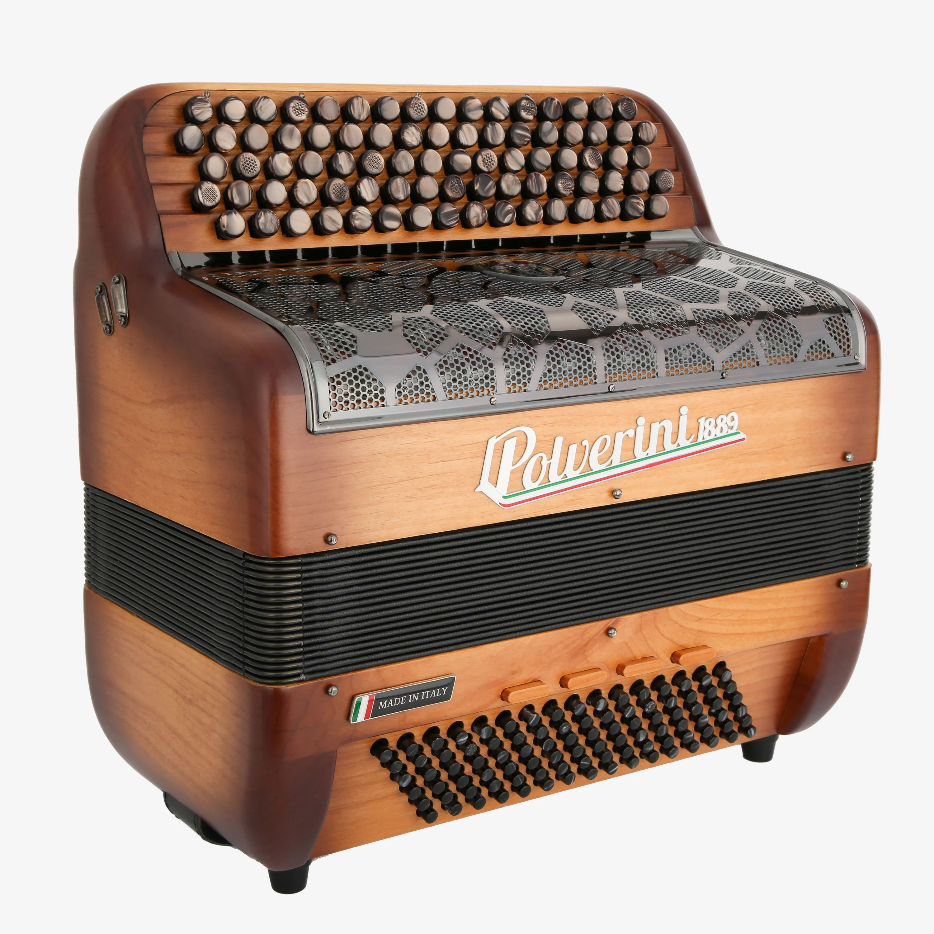 B96III button accordion wood