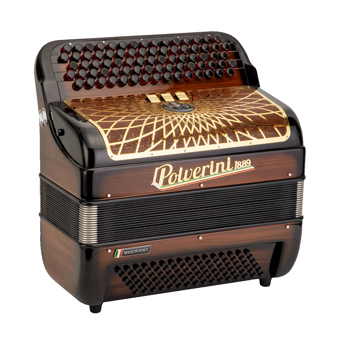 B96M Button Accordion Chocolate