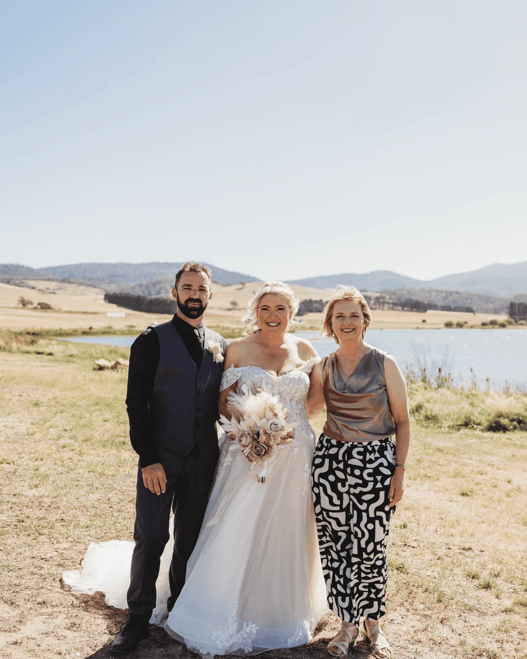 Portrait of marriage celebrant Mary Figg in a sequined jacket