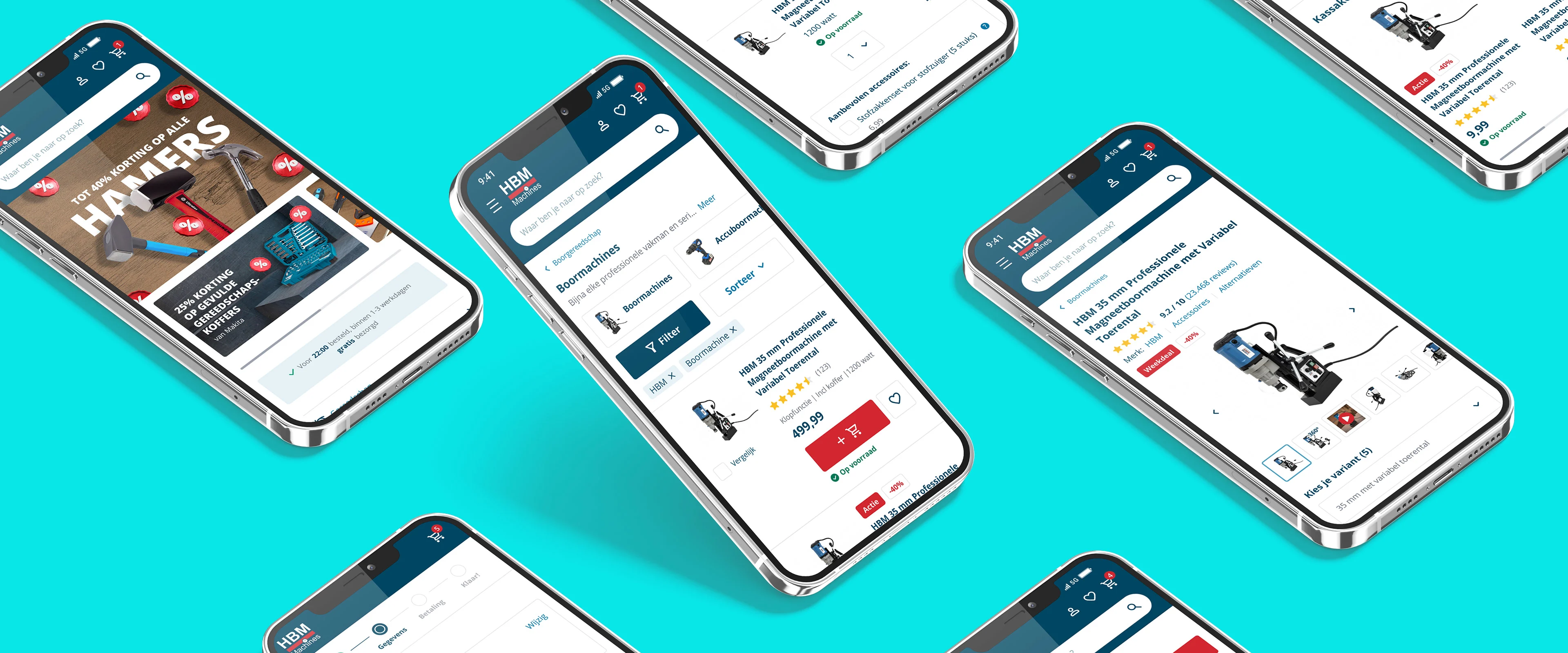 Screens with the HBM website