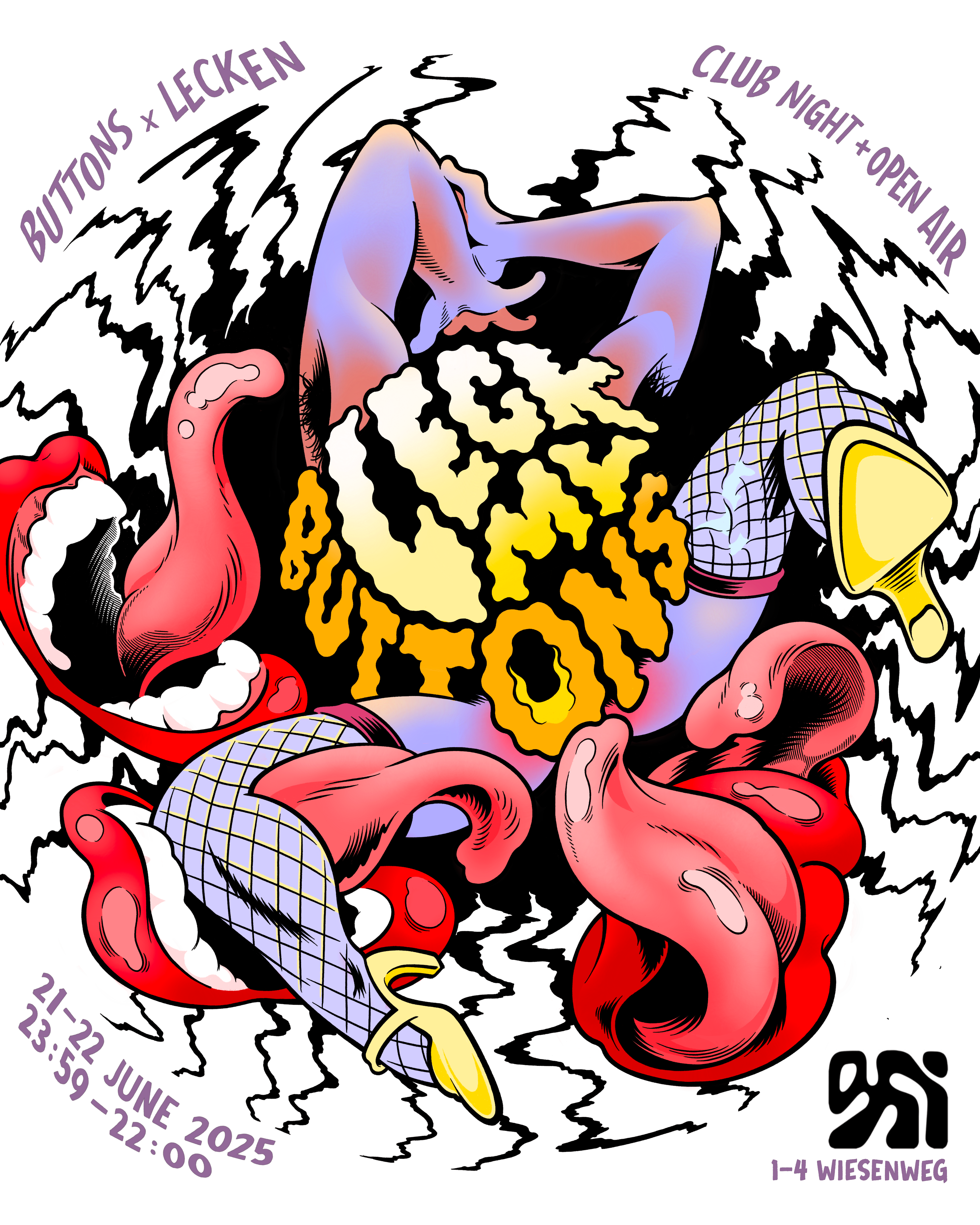 Leck my Buttons 3 sticker by Eric Kostiuk Williams