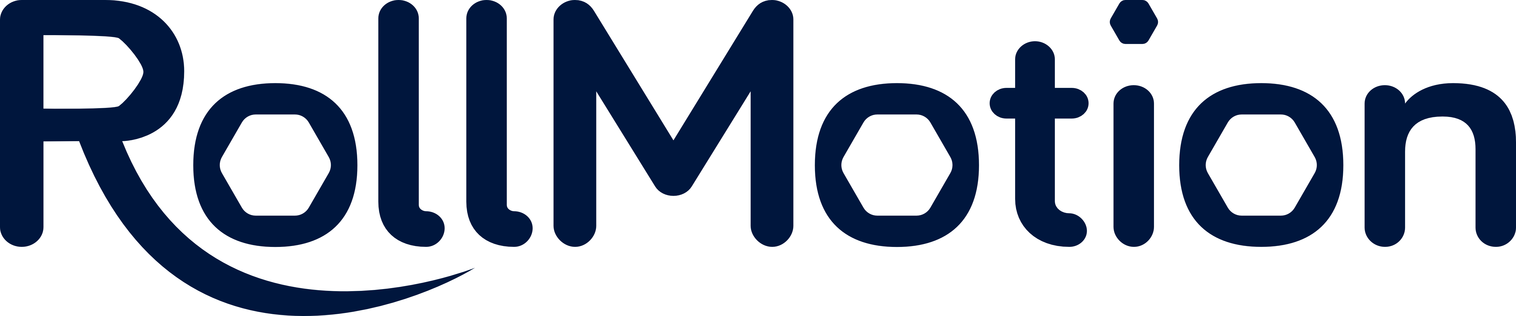 Logo RollMotion en bleu foncé sur fond blanc