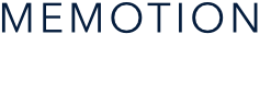 MEMOTION-Logo in dunkelblauen Großbuchstaben auf weißem Hintergrund